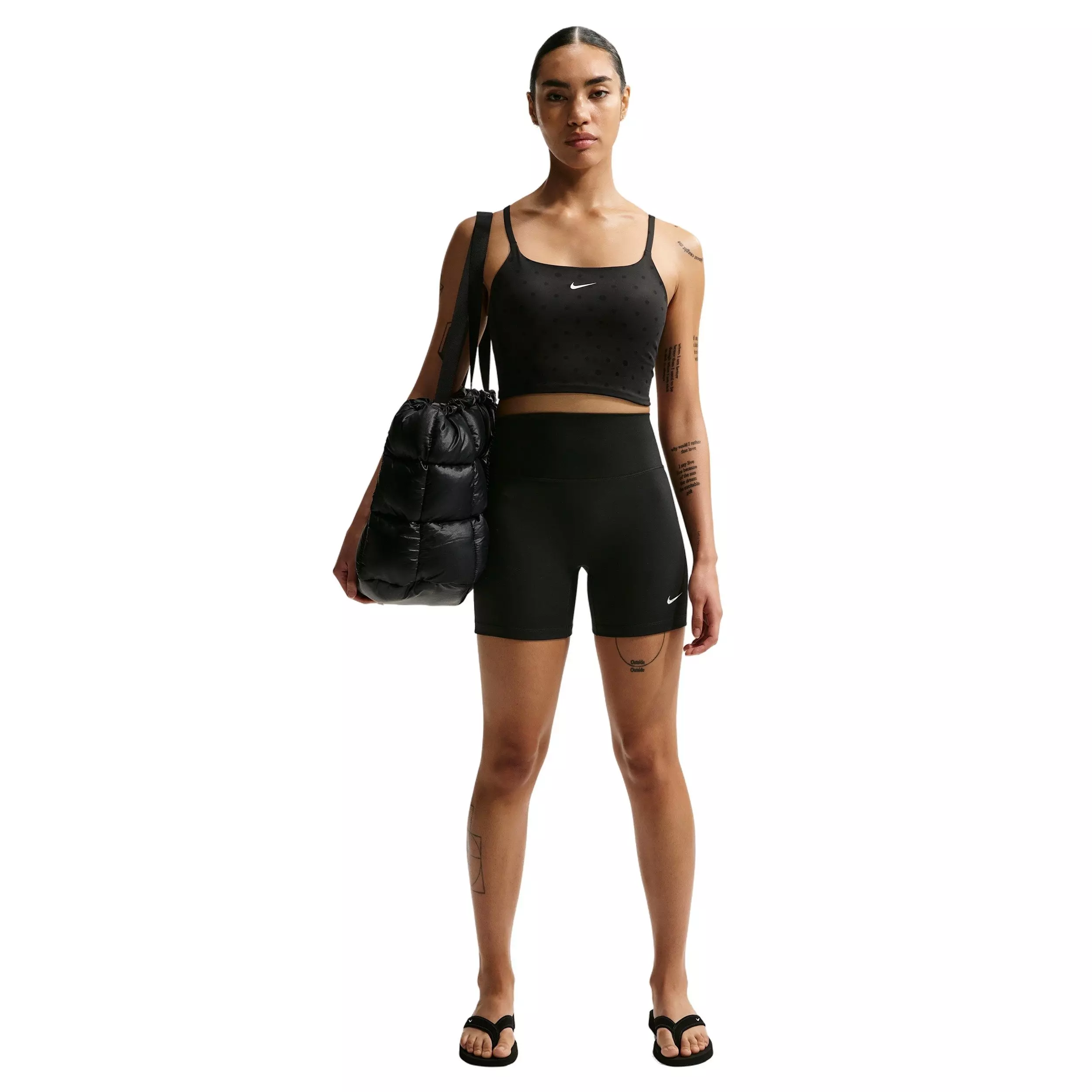 Nike Women's One Light-Support Padded Printed Sports Bra -Black - BLACK