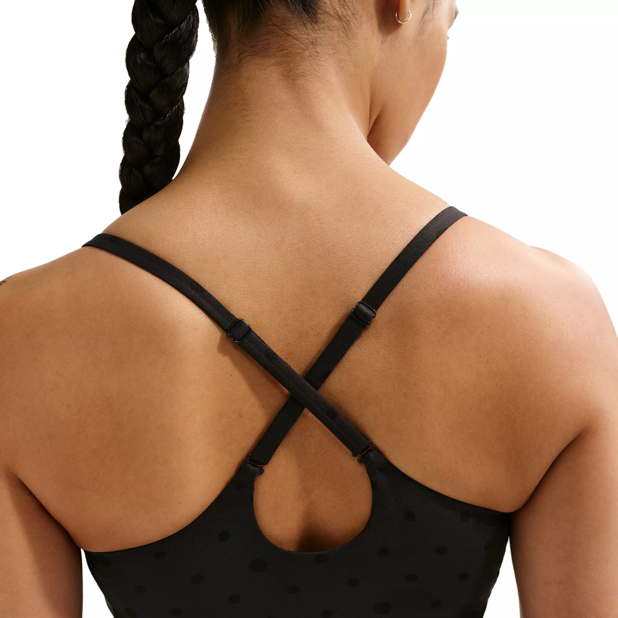 Nike Women's One Light-Support Padded Printed Sports Bra -Black - BLACK