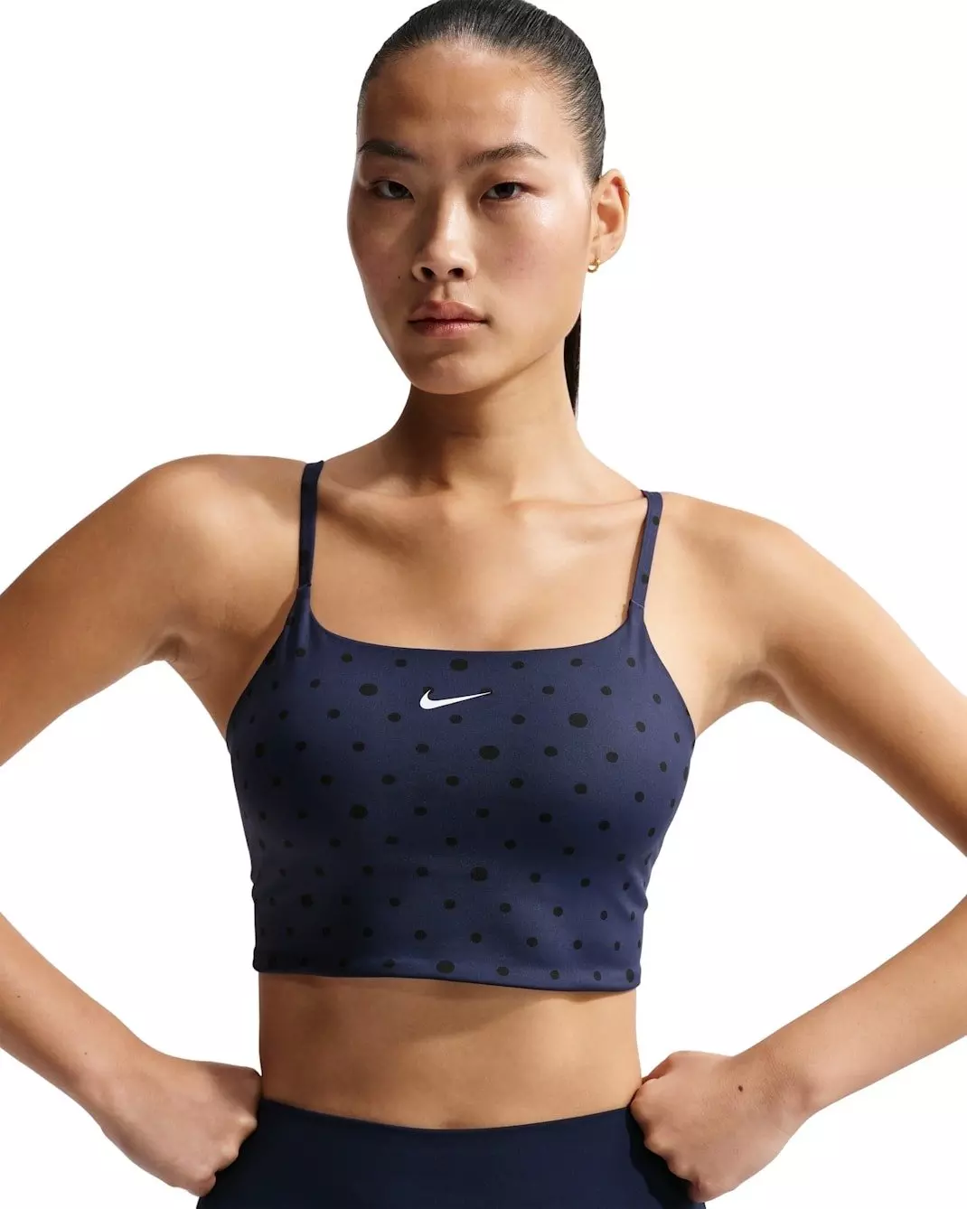 Nike Women's One Light-Support Padded Printed Sports Bra -Navy - NAVY