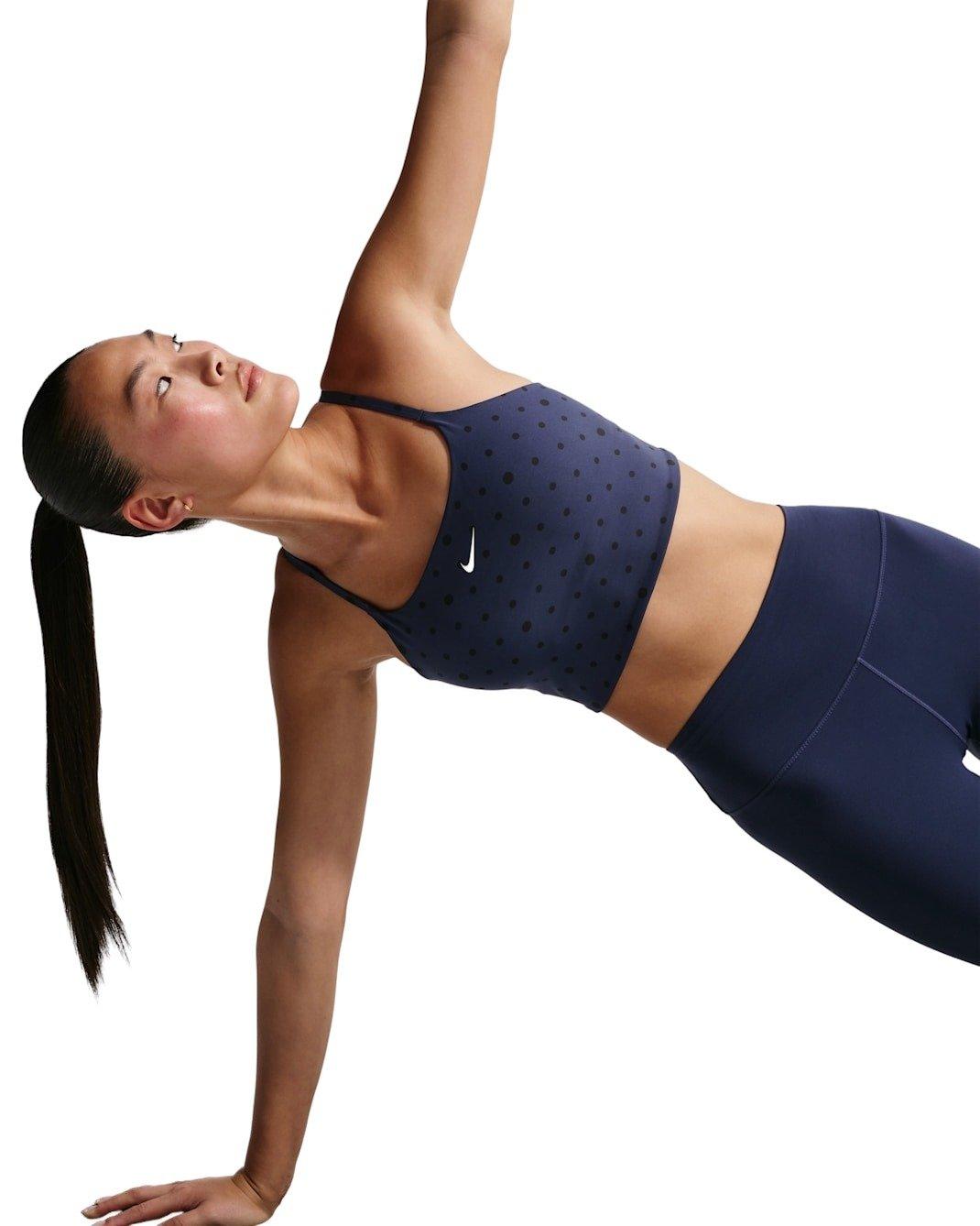 Nike Women's One Light-Support Padded Printed Sports Bra -Navy - NAVY Thumbnail View 3