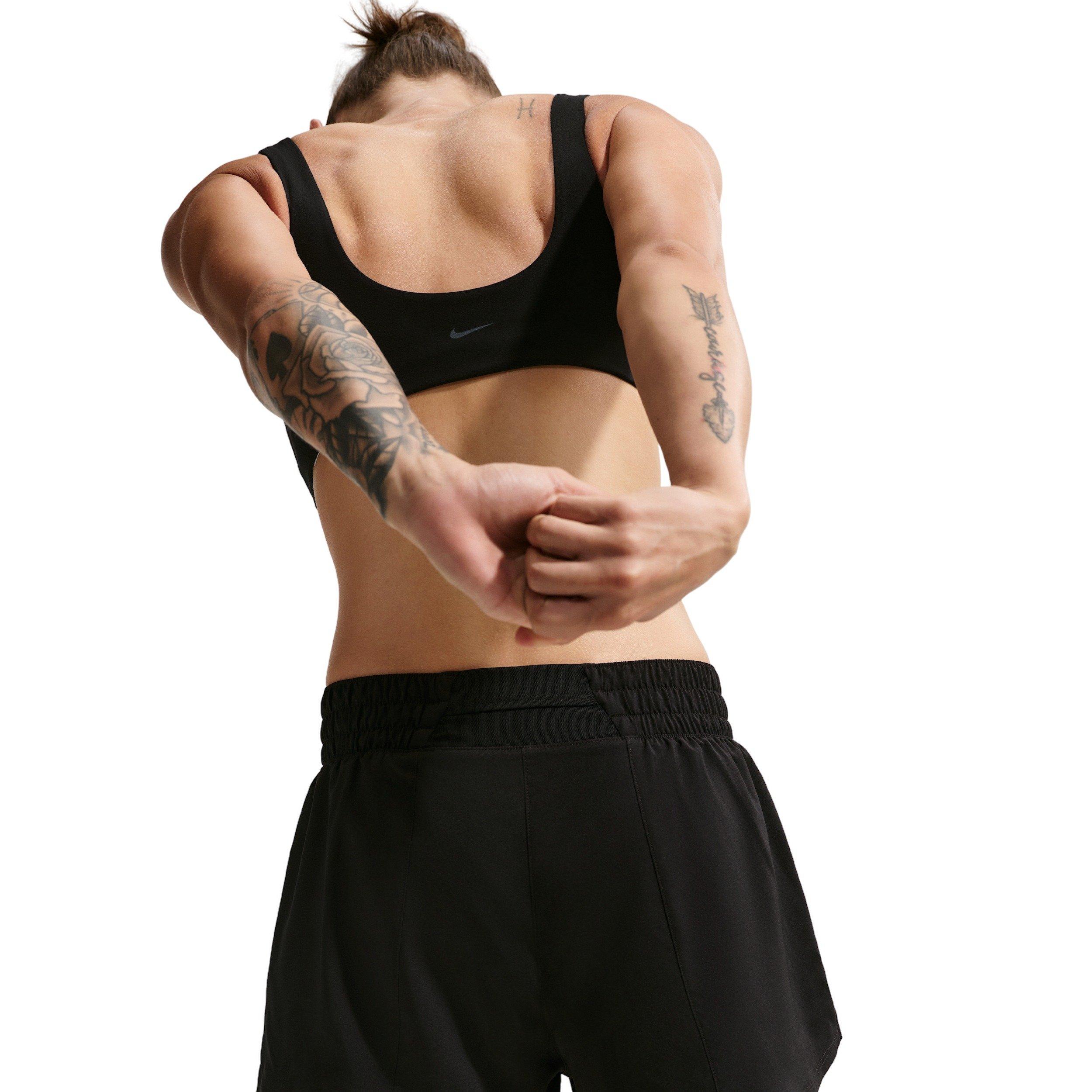 Nike Women's One Dri-FIT High-Waisted 3" 2-in-1 Shorts - Black - BLACK Thumbnail View 2