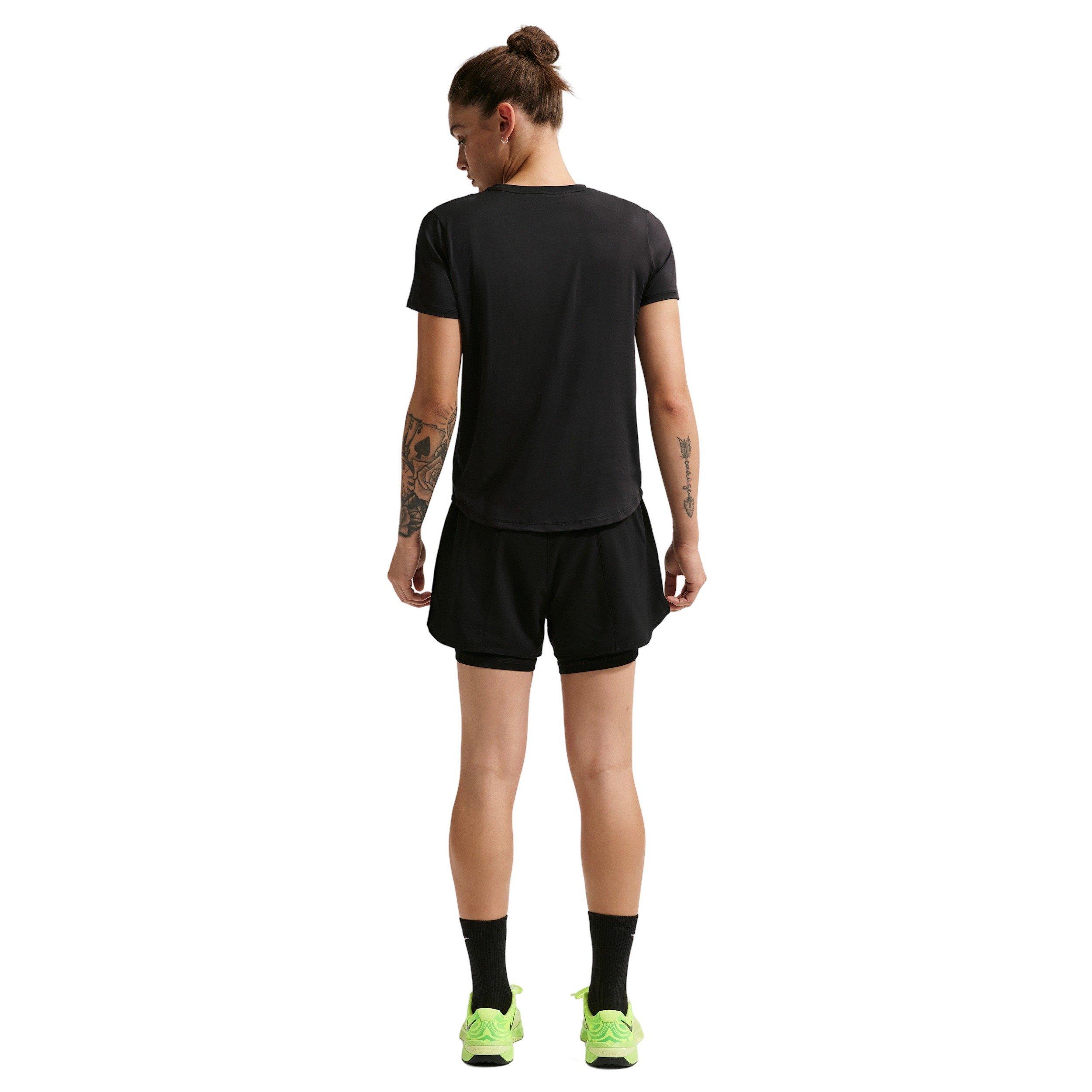 Nike Women's One Dri-FIT High-Waisted 3" 2-in-1 Shorts - Black - BLACK Thumbnail View 6