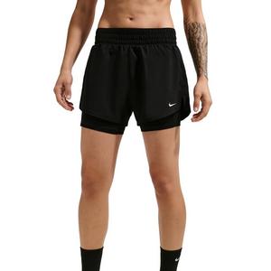 Nike Women's One Dri-FIT High-Waisted 3" 2-in-1 Shorts -Black