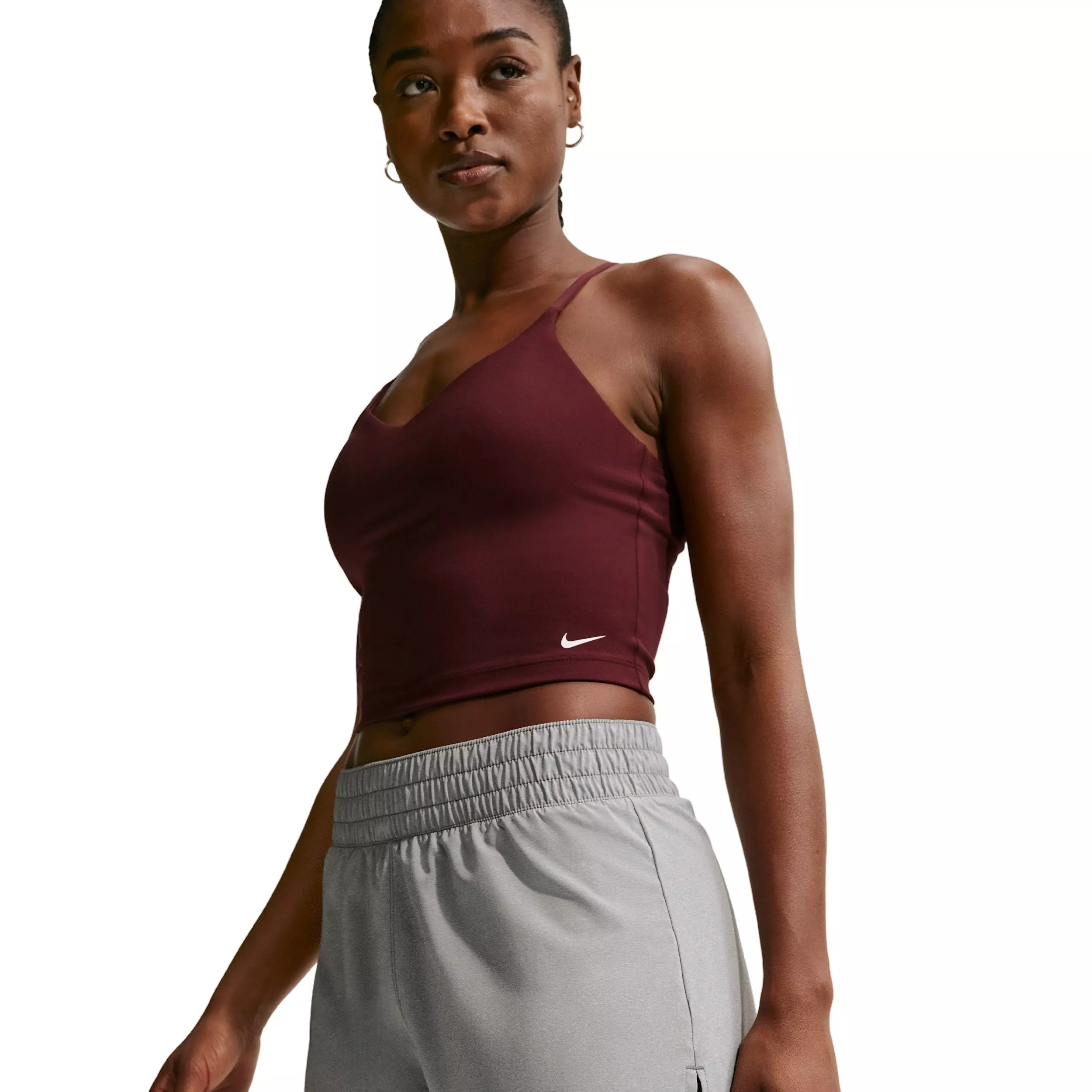 Nike Women's One Dri-FIT High-Waisted 3" 2-in-1 Shorts -Grey - GREY
