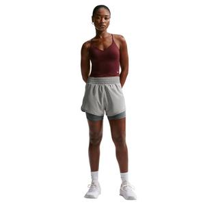 Nike Women's One Dri-FIT High-Waisted 3" 2-in-1 Shorts -Grey