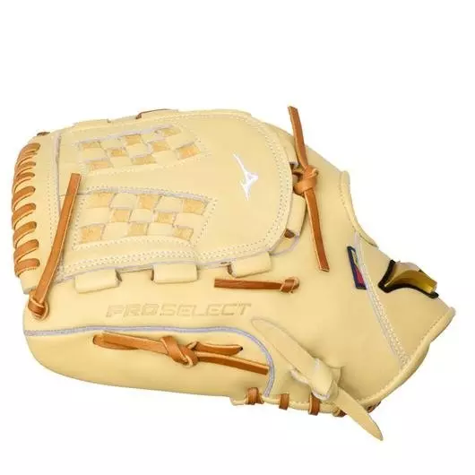 Mizuno GPSF-70D Pro Select FP Premium 12.5" Outfielder Softball Glove LHT - CAMEL