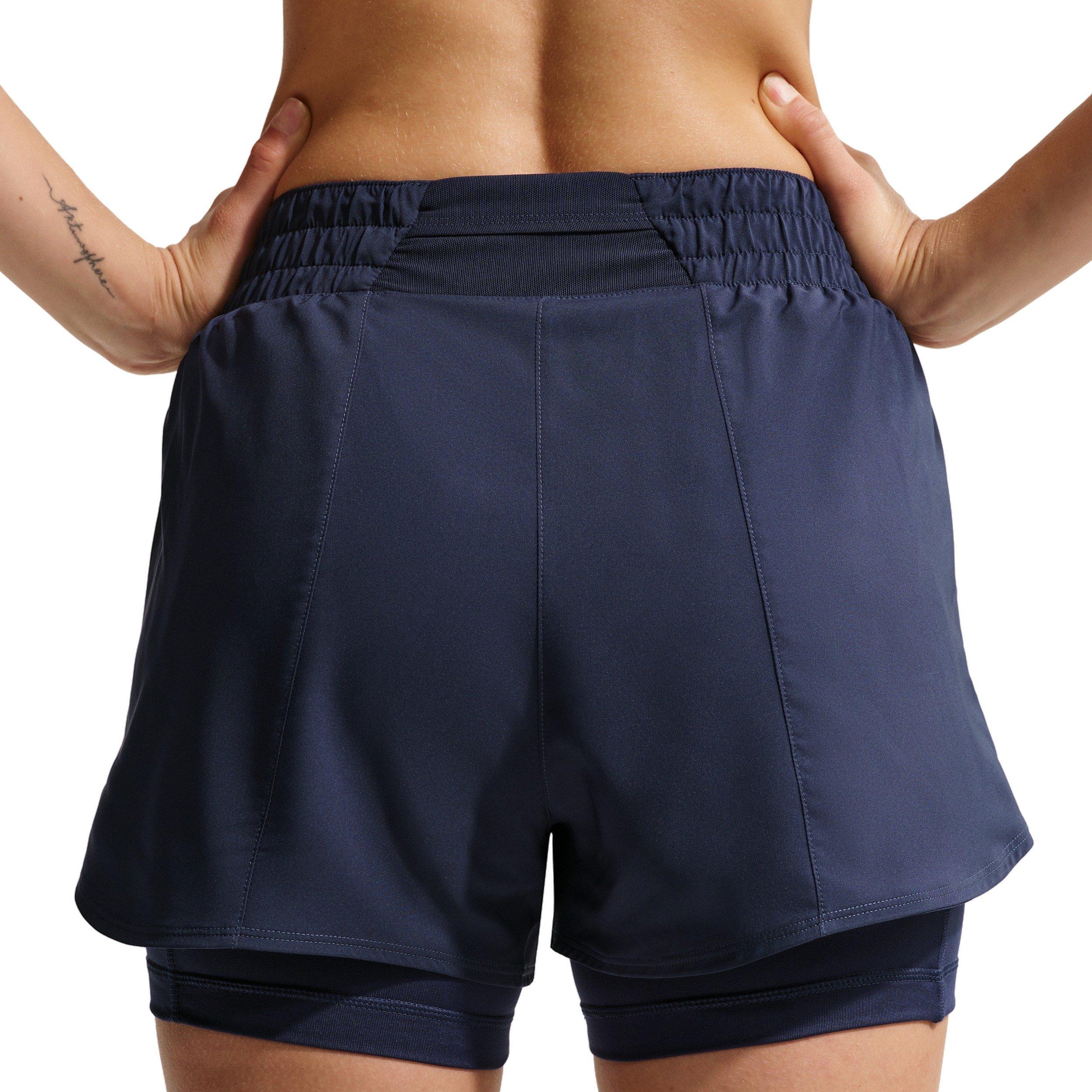Nike Women's One Dri-FIT High-Waisted 3" 2-in-1 Shorts -Navy - NAVY Thumbnail View 2