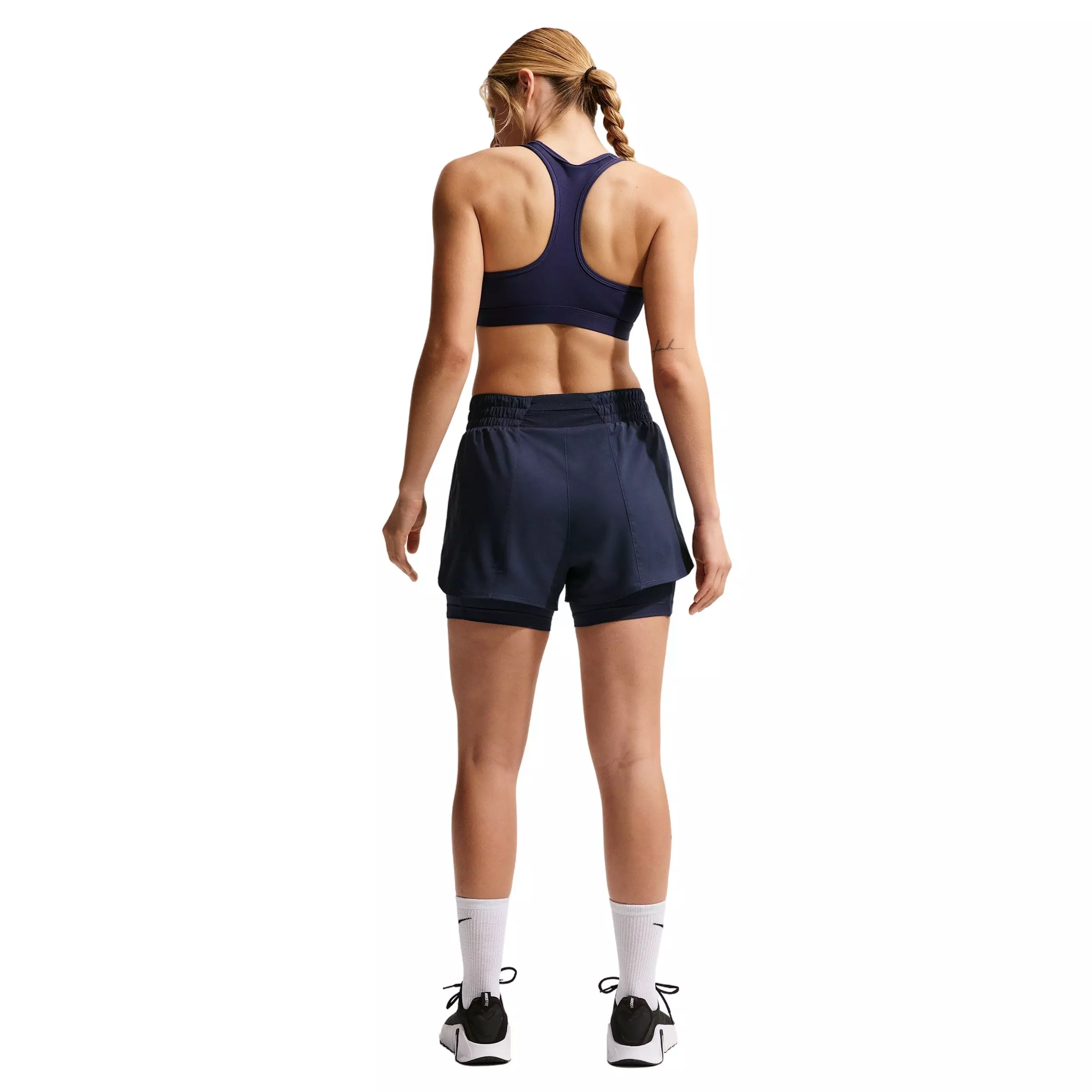 Nike Women's One Dri-FIT High-Waisted 3" 2-in-1 Shorts - Navy - NAVY