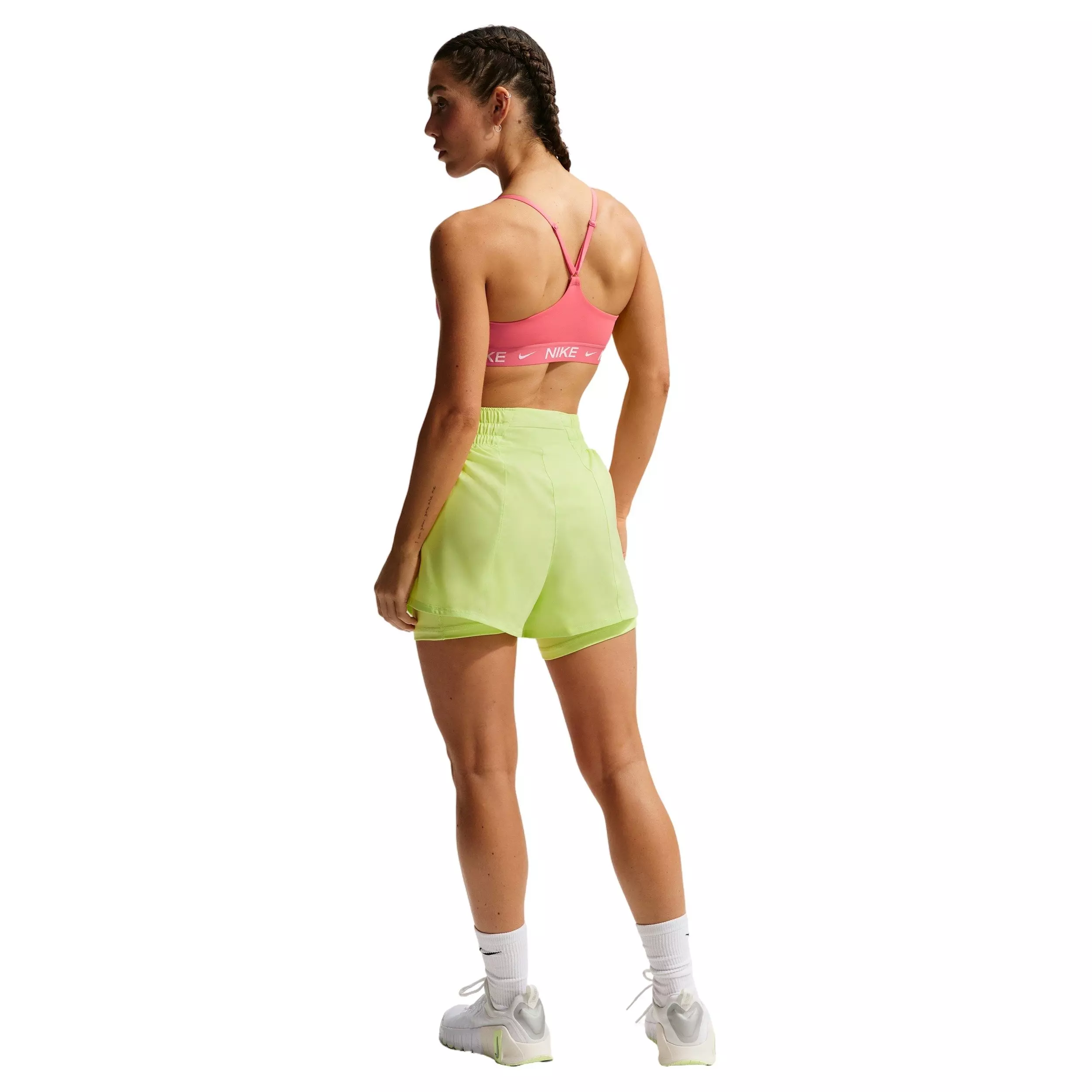 Nike Women's One Dri-FIT High-Waisted 3" 2-in-1 Shorts - Yellow - YELLOW