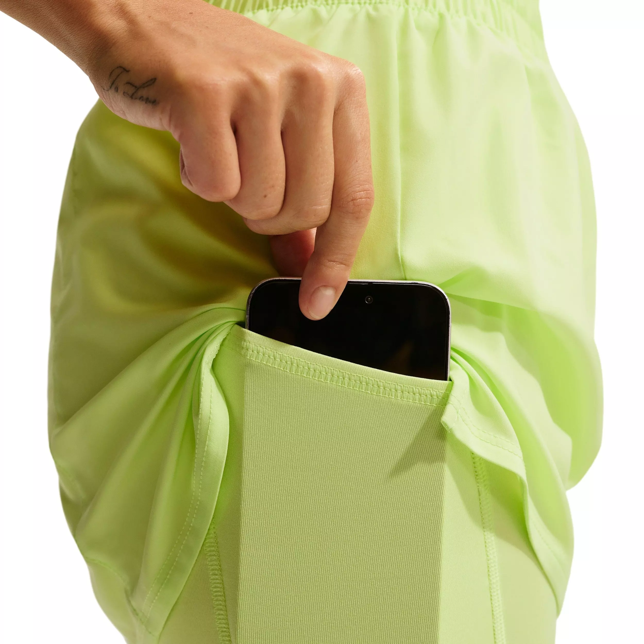 Nike Women's One Dri-FIT High-Waisted 3" 2-in-1 Shorts - Yellow - YELLOW