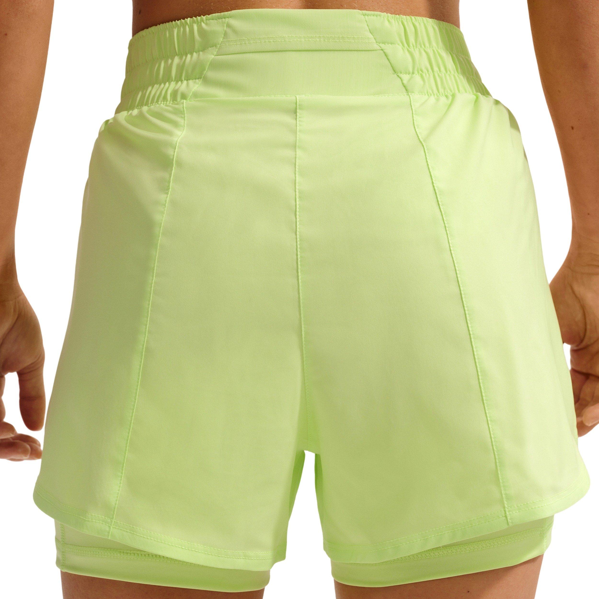 Nike Women's One Dri-FIT High-Waisted 3" 2-in-1 Shorts -Yellow - YELLOW Thumbnail View 6