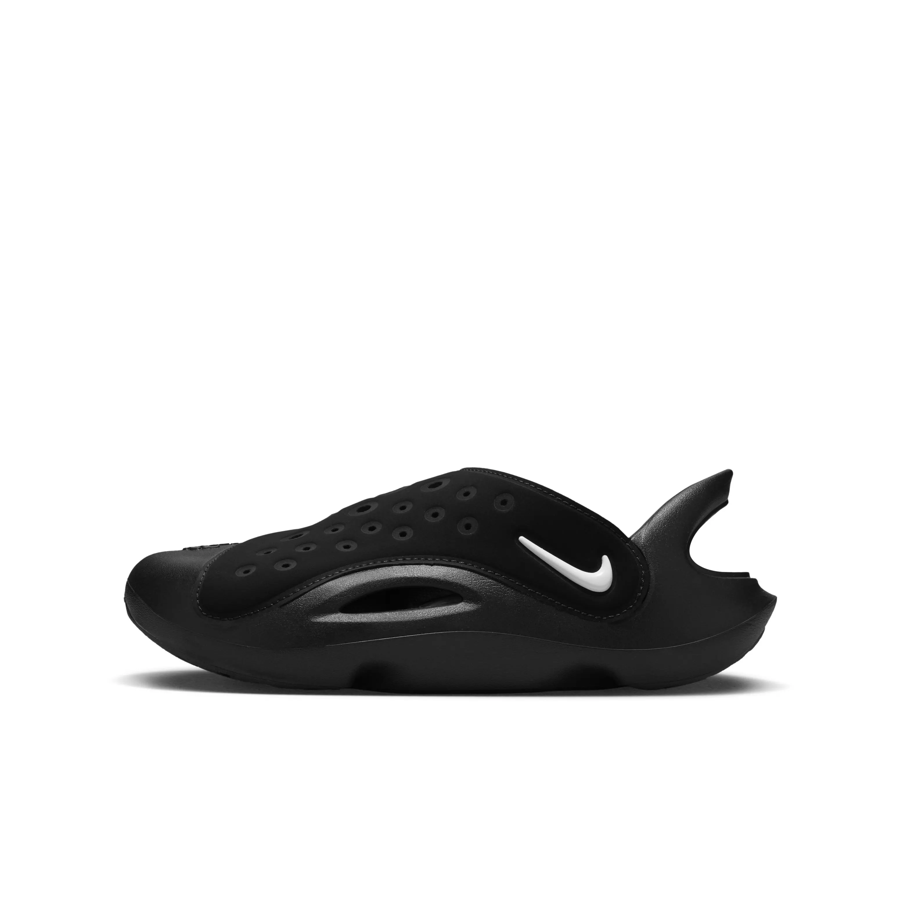 Nike Aqua Swoosh "Black/Anthracite/White" Grade School Boys' Sandal - BLACK/ANTHRACITE/WHITE