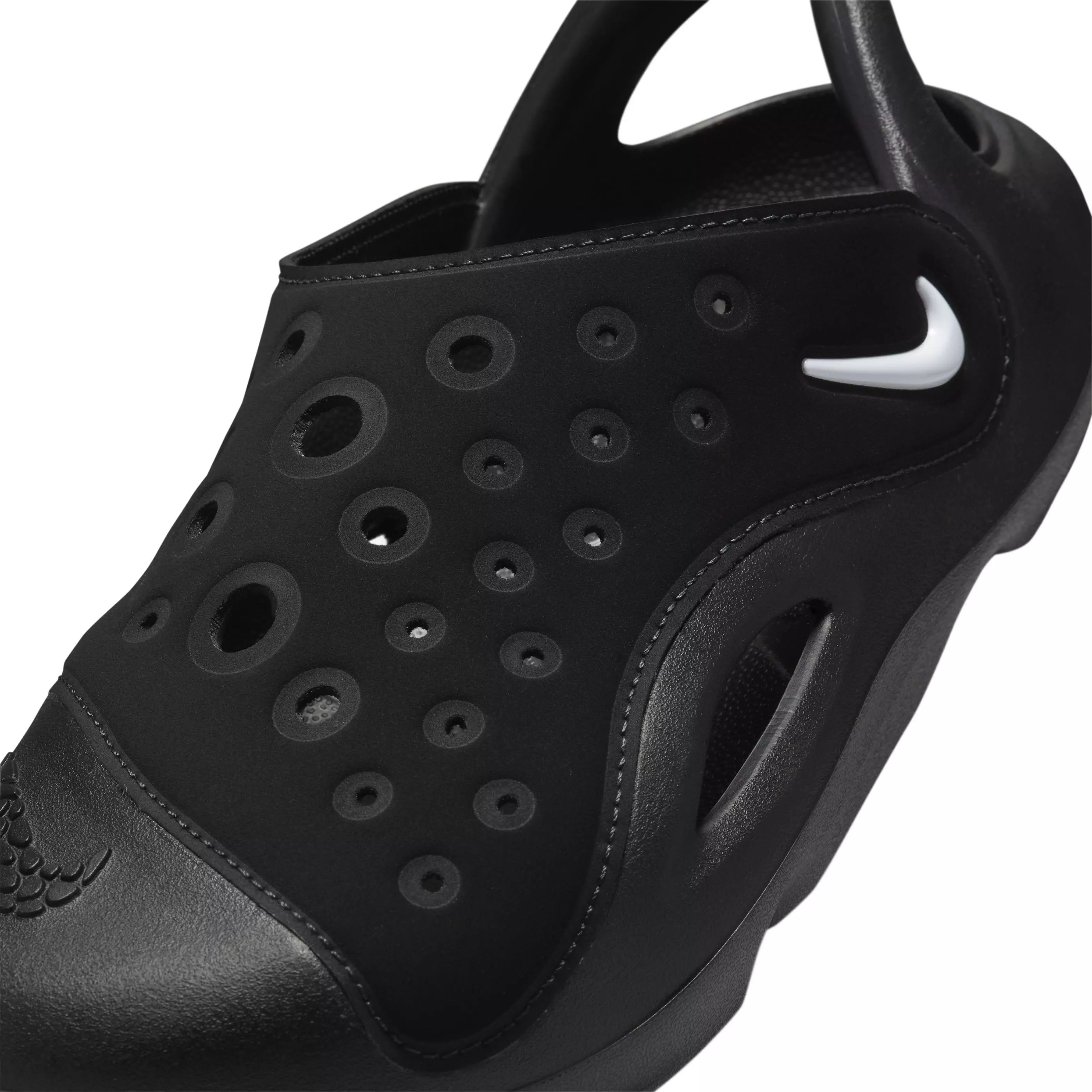 Nike Aqua Swoosh "Black/Anthracite/White" Grade School Boys' Sandal - BLACK/ANTHRACITE/WHITE