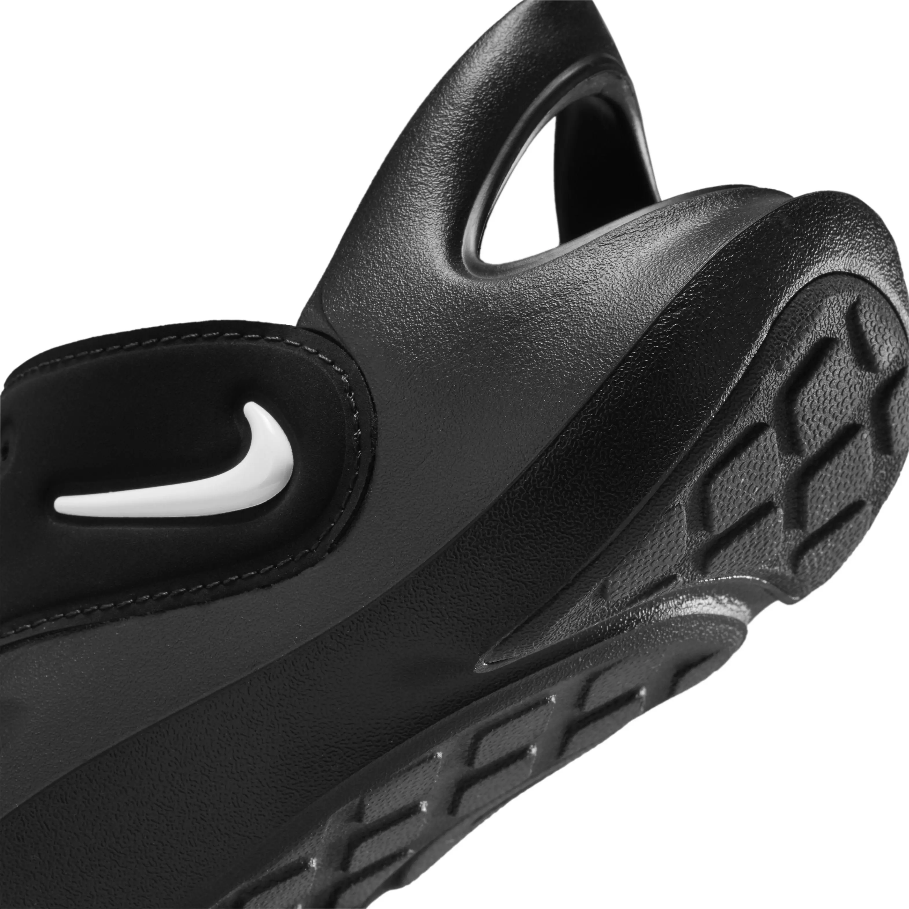 Nike Aqua Swoosh "Black/Anthracite/White" Grade School Boys' Sandal - BLACK/ANTHRACITE/WHITE