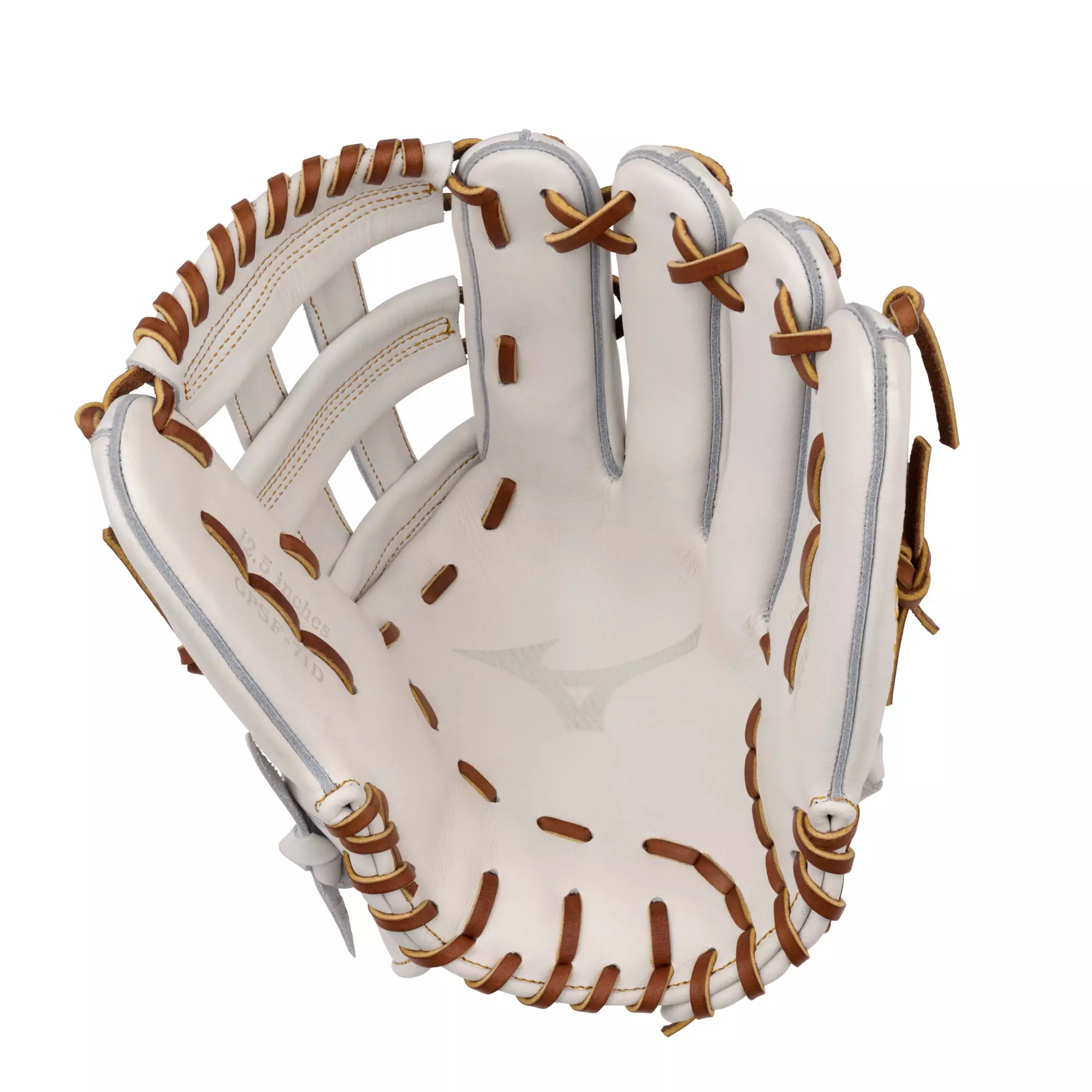Mizuno GPSF-71D Pro Select FP Premium 12.5" Outfielder Softball Glove LHT - WHITE