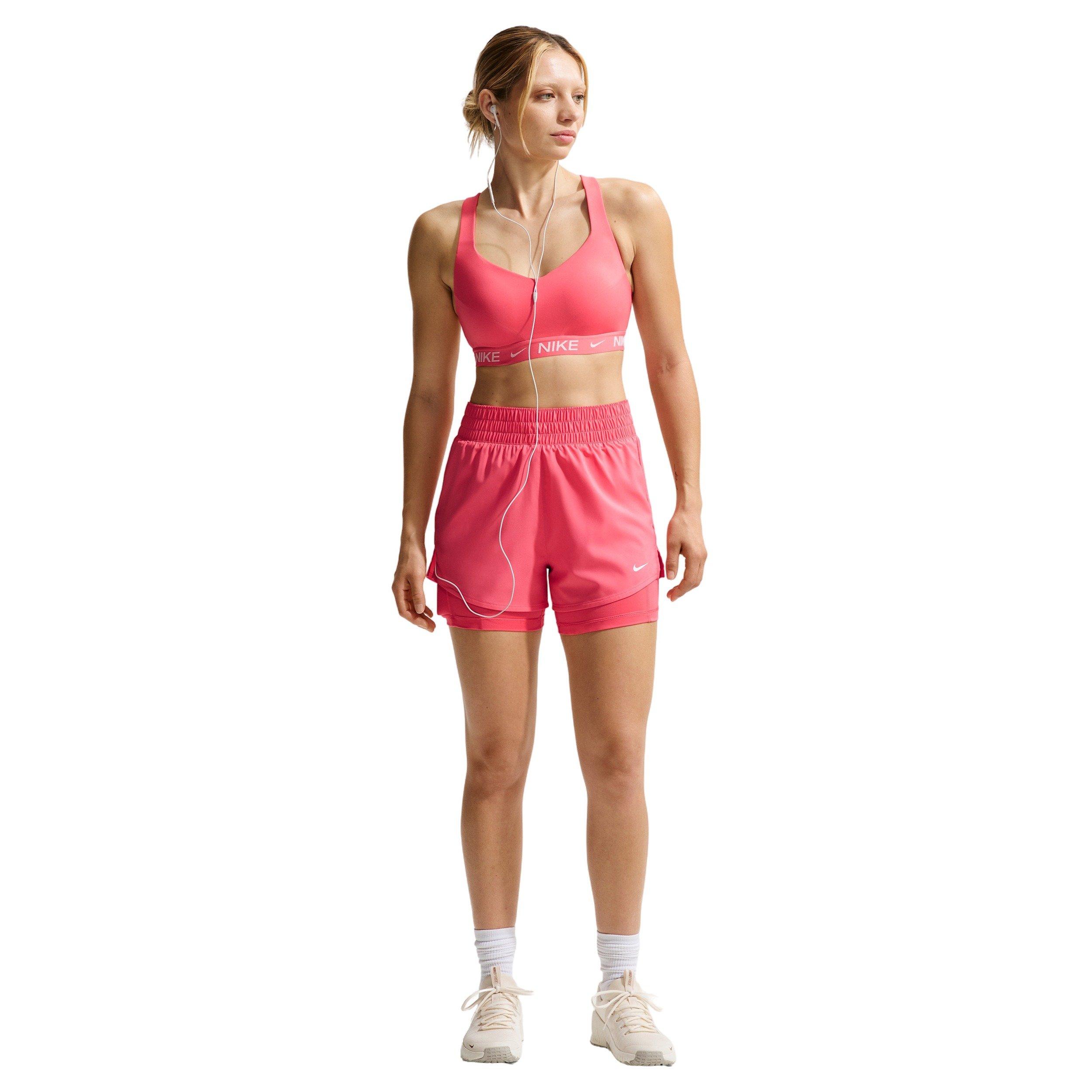 Nike Women's One Dri-FIT High-Waisted 3" 2-in-1 Shorts - Coral - CORAL Thumbnail View 5