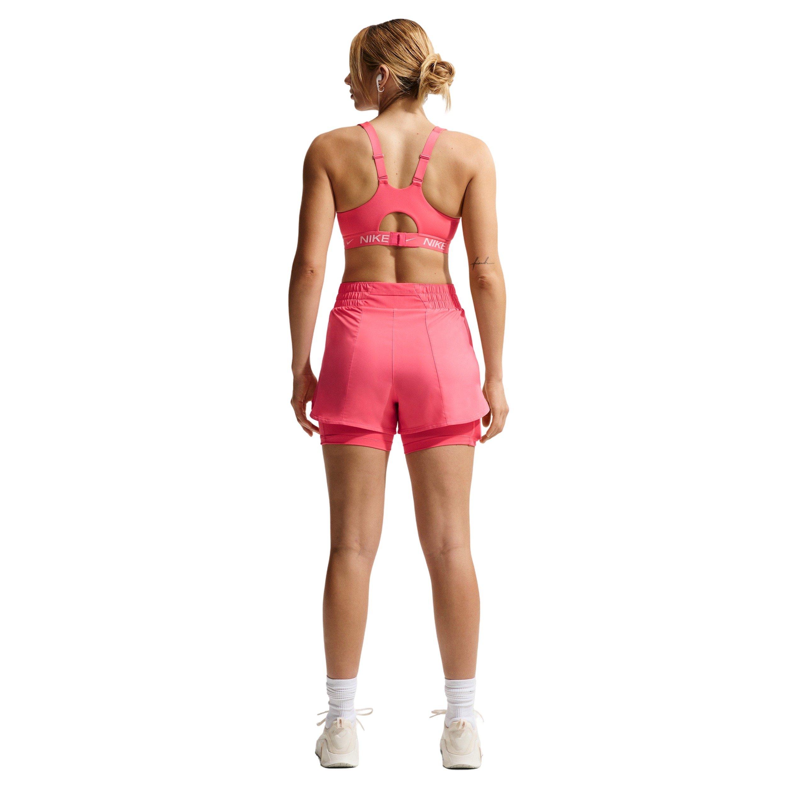 Nike Women's One Dri-FIT High-Waisted 3" 2-in-1 Shorts - Coral - CORAL Thumbnail View 6