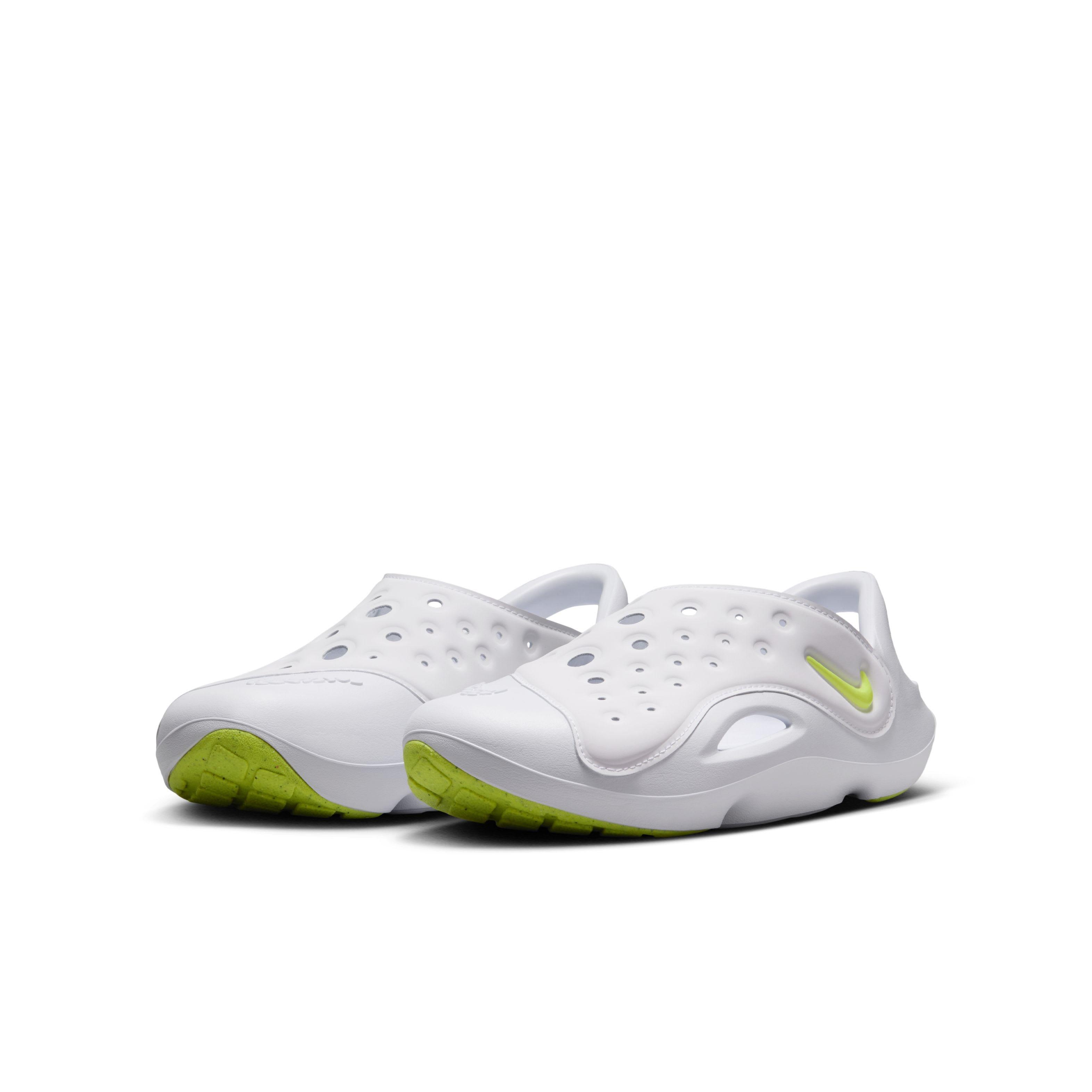 Nike Aqua Swoosh Grade School Boys' "White/Pure Platinum/Volt" Sandal