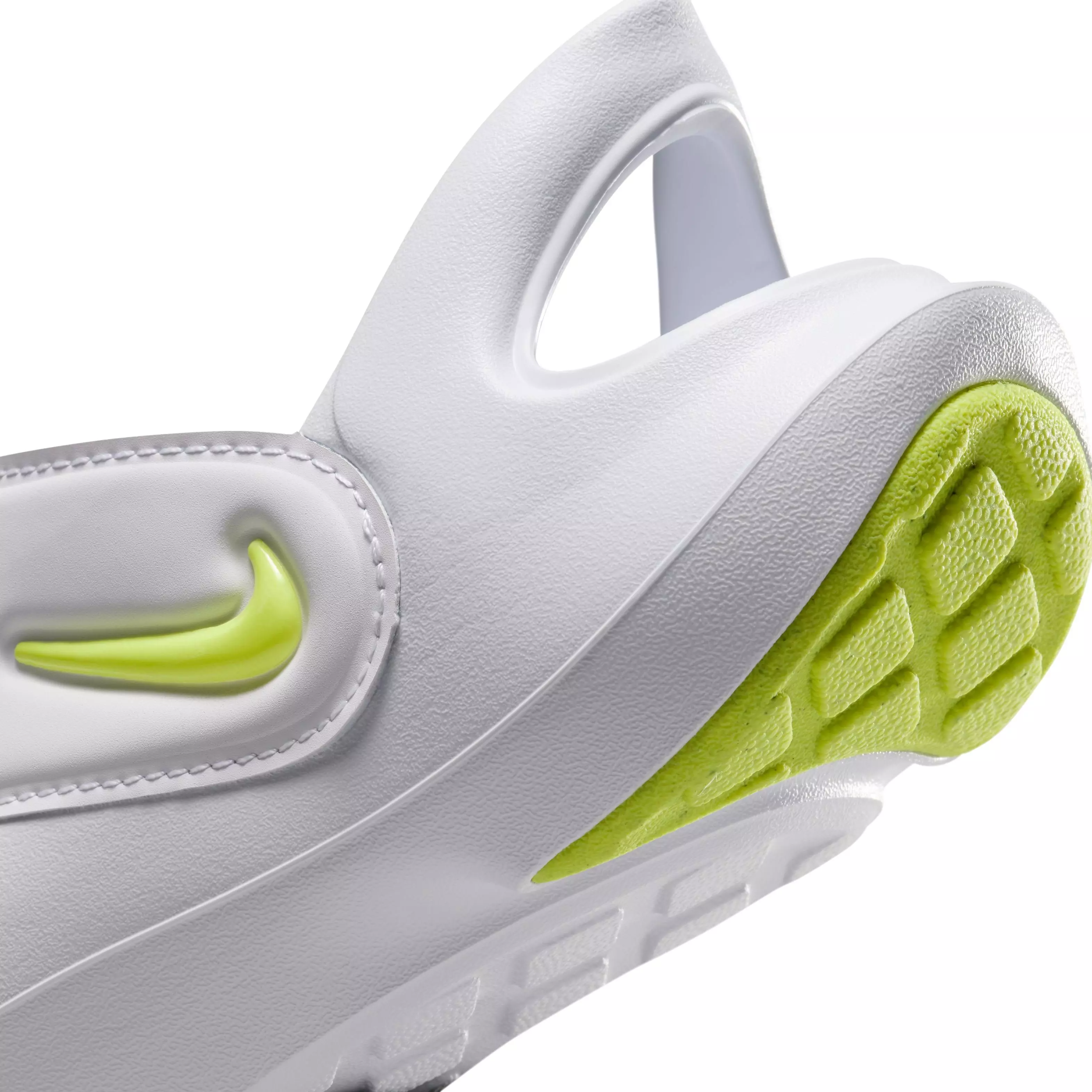 Nike Aqua Swoosh "White/Pure Platinum/Volt" Grade School Boys' Sandal - WHITE/PLATINUM/VOLT