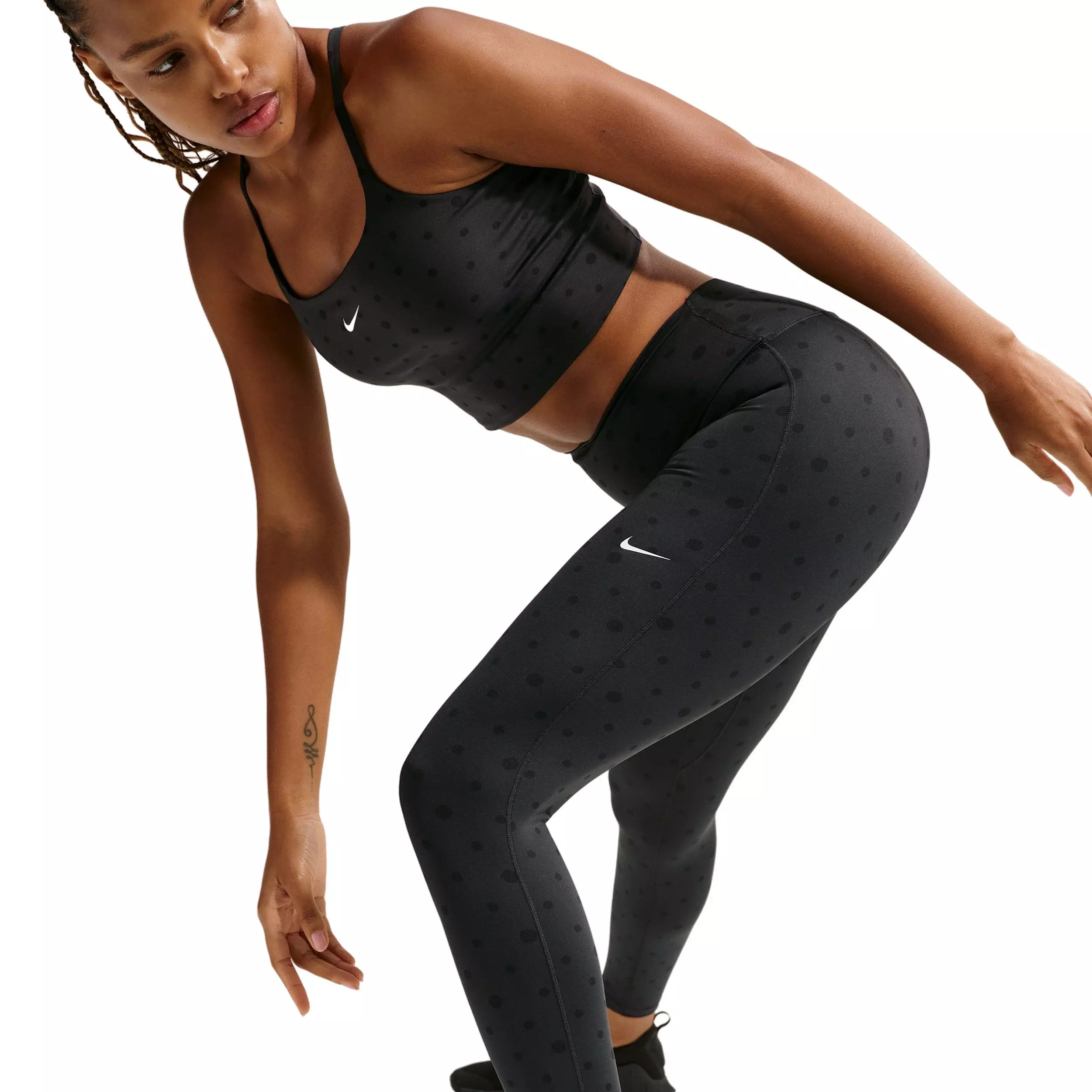 Nike Women's One High-Waisted 7/8 Printed Leggings - Black - BLACK