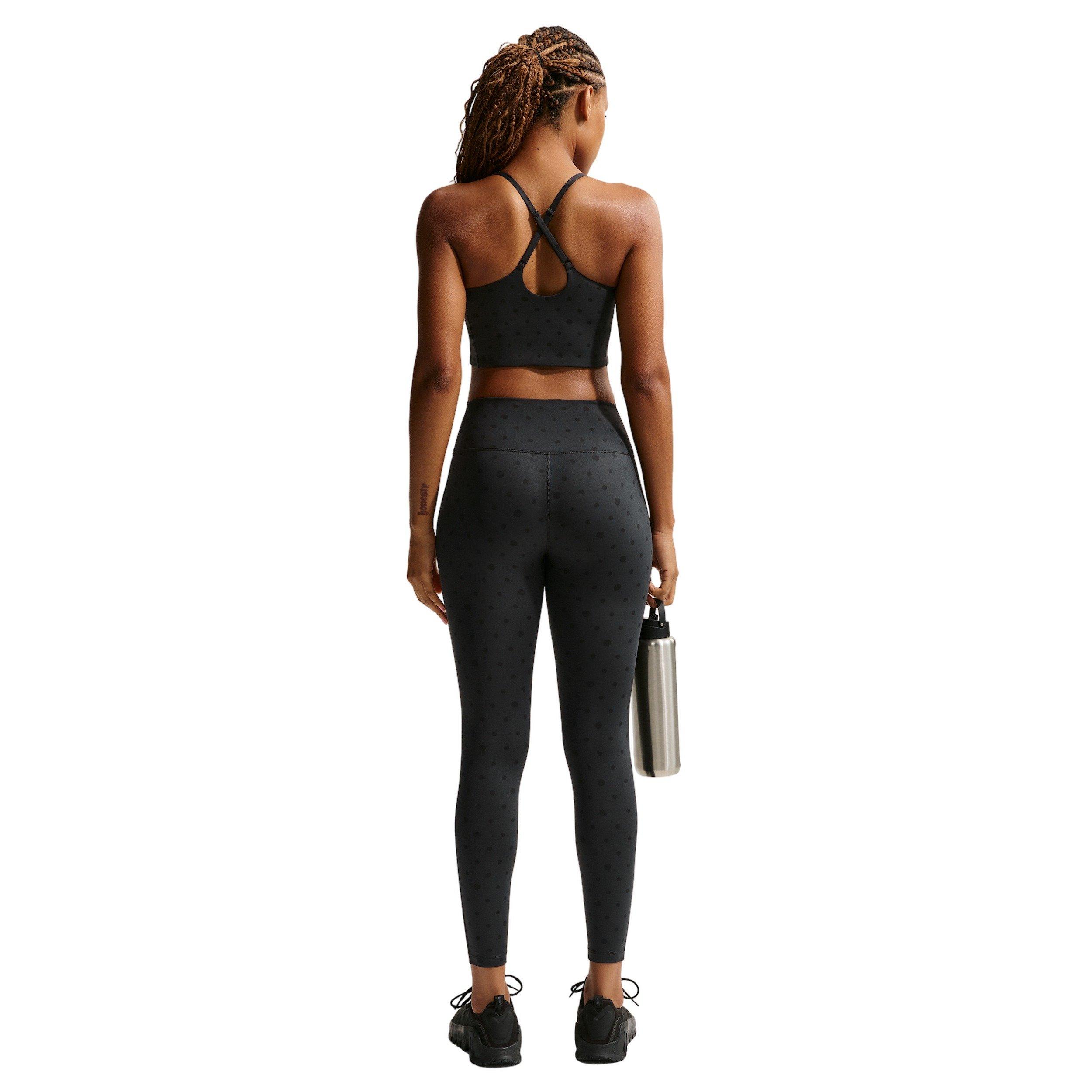 Nike Women's One High-Waisted 7/8 Printed Leggings - Black - BLACK Thumbnail View 6