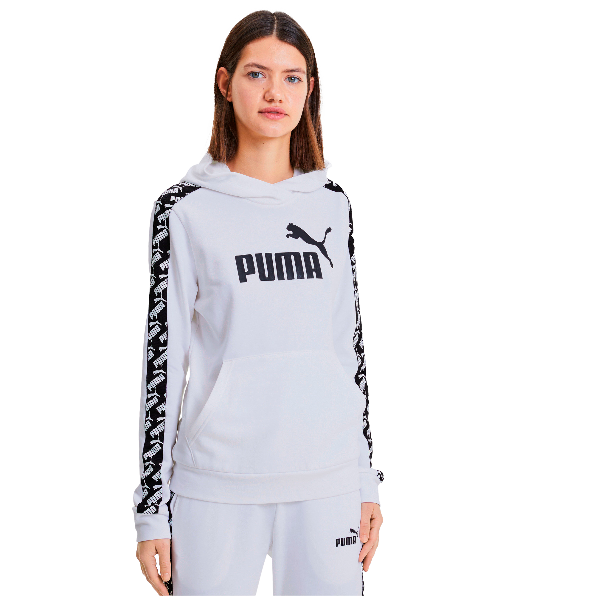 PUMA Women's Amplified Hoodie - WHITE Thumbnail View 1