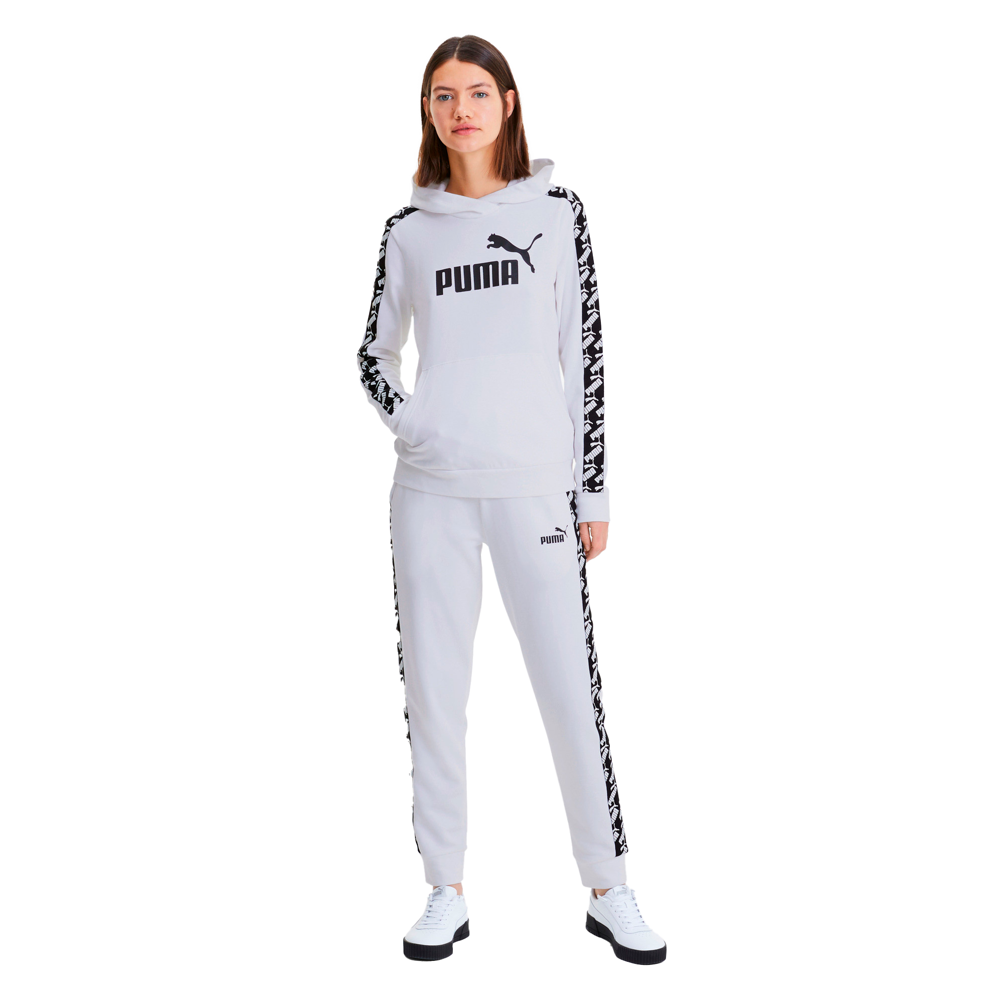 PUMA Women's Amplified Hoodie - WHITE Thumbnail View 3