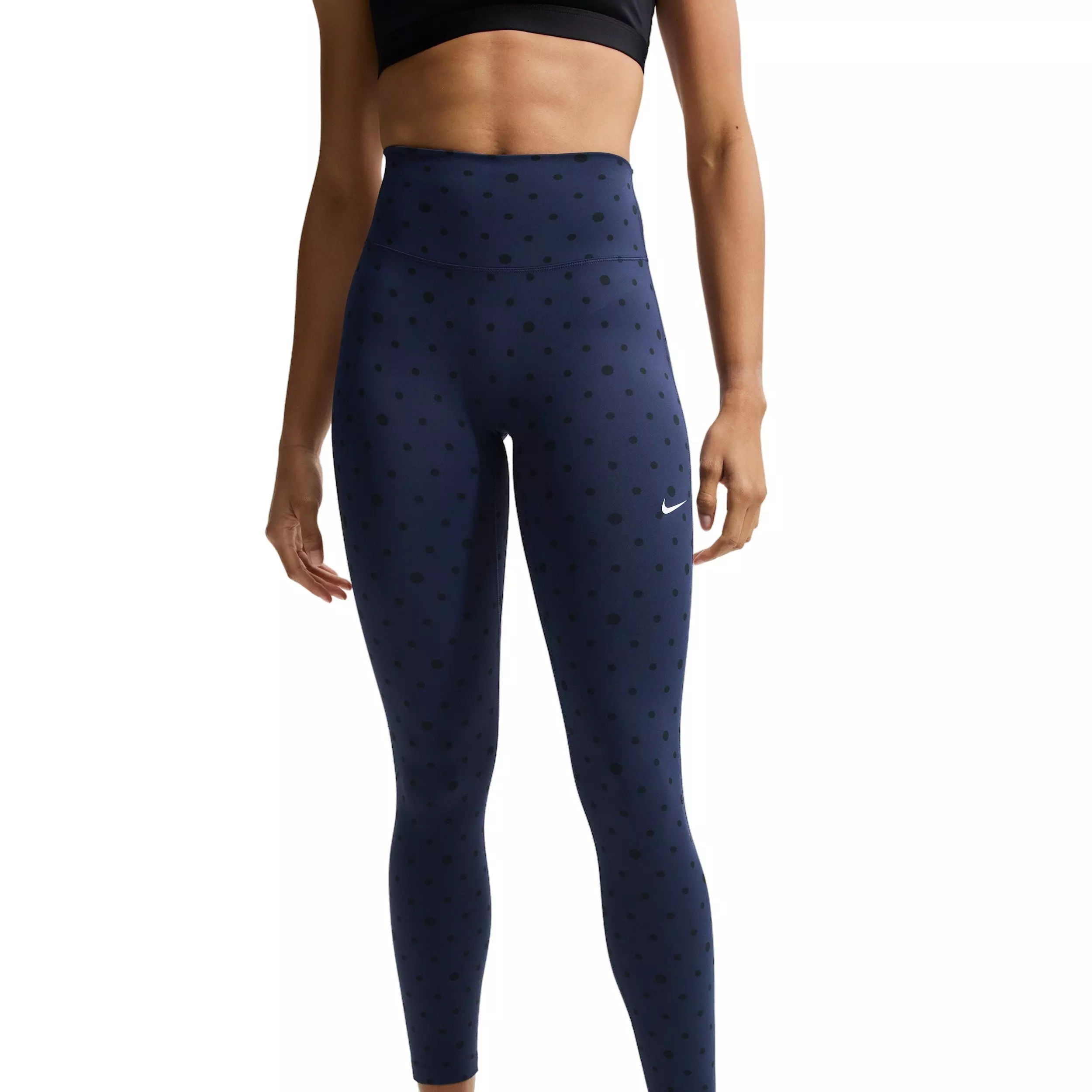Nike Women's One High-Waisted 7/8 Printed Leggings - Navy - NAVY
