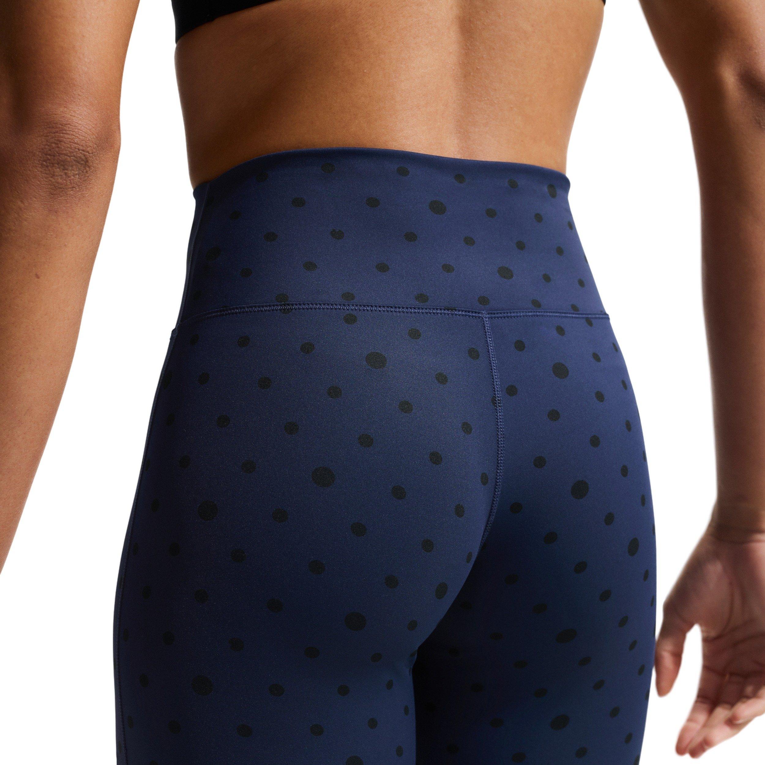 Nike Women's One High-Waisted 7/8 Printed Leggings -Navy - NAVY Thumbnail View 2