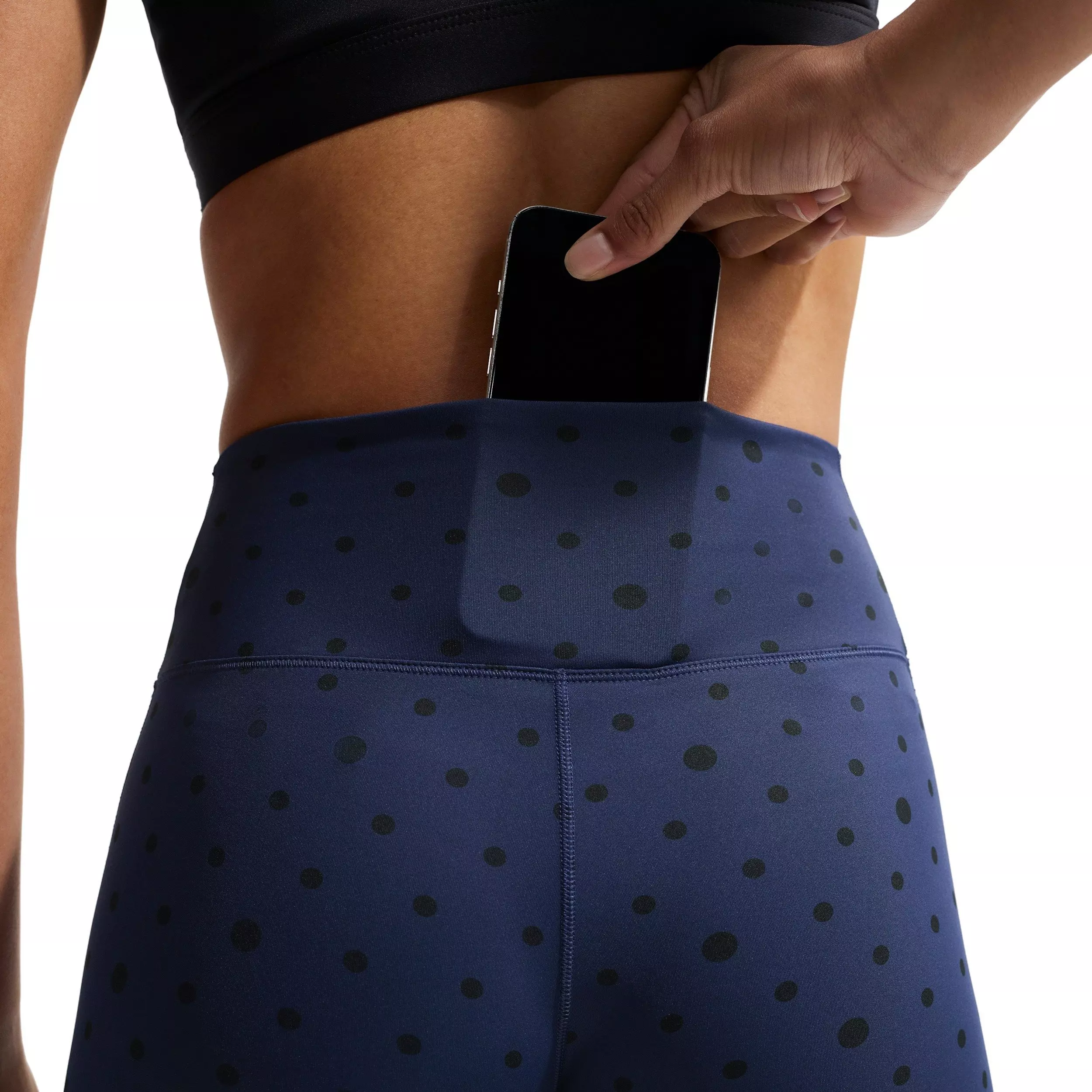 Nike Women's One High-Waisted 7/8 Printed Leggings -Navy - NAVY