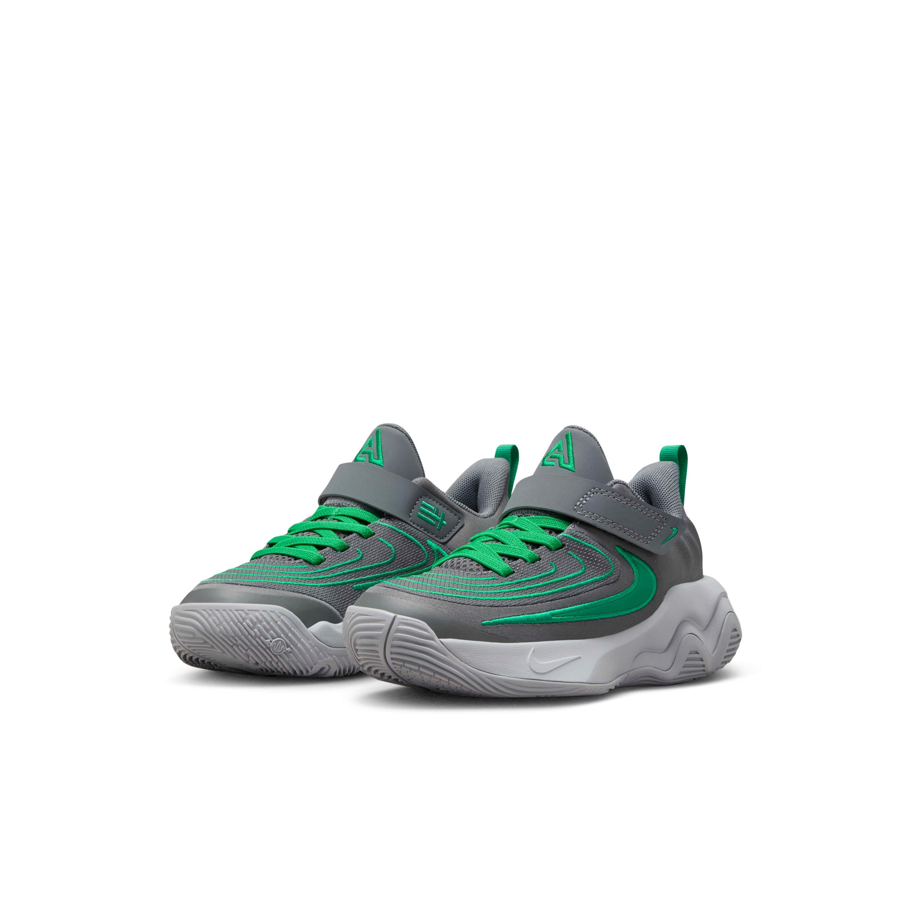 Nike Giannis Immortality 4 Preschool Boys' "Smoke Grey/Wolf Grey/Stadium Green" Basketball Shoe