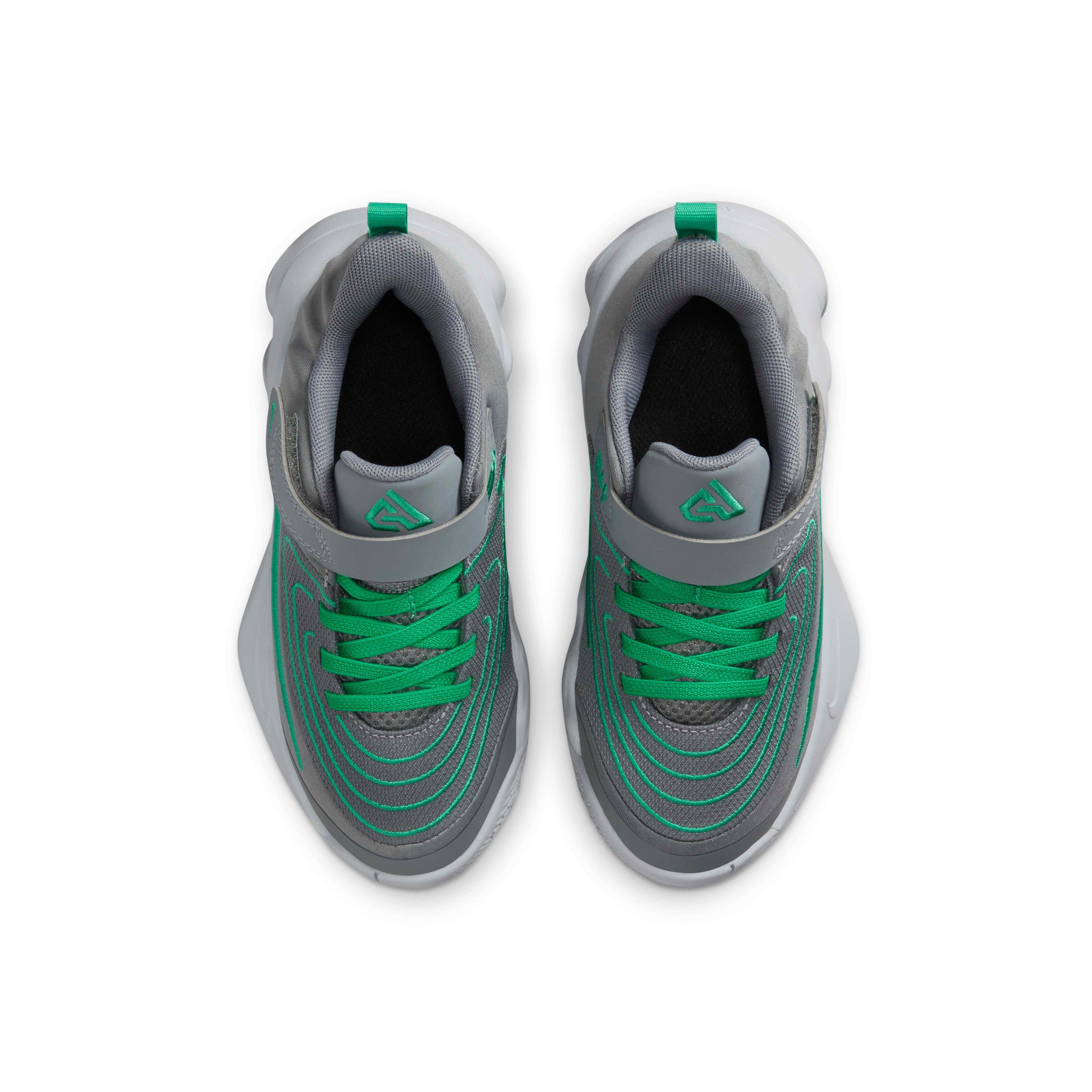 Nike Giannis Immortality 4 Preschool Boys' "Smoke Grey/Wolf Grey/Stadium Green" Basketball Shoe