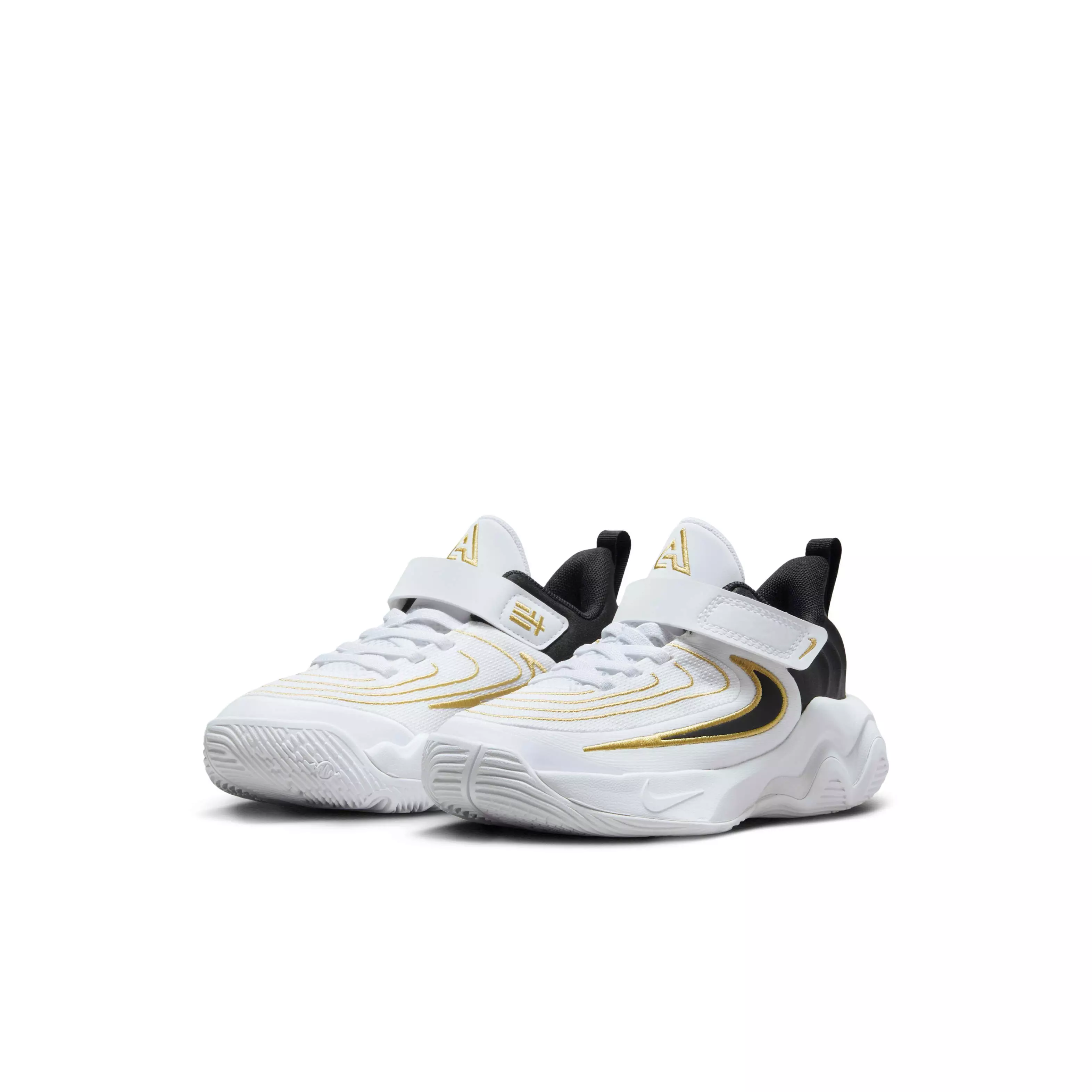 Nike Giannis Immortality 4 "White/Metallic Gold/Black" Preschool Boys' Basketball Shoe - WHITE/GOLD/BLACK