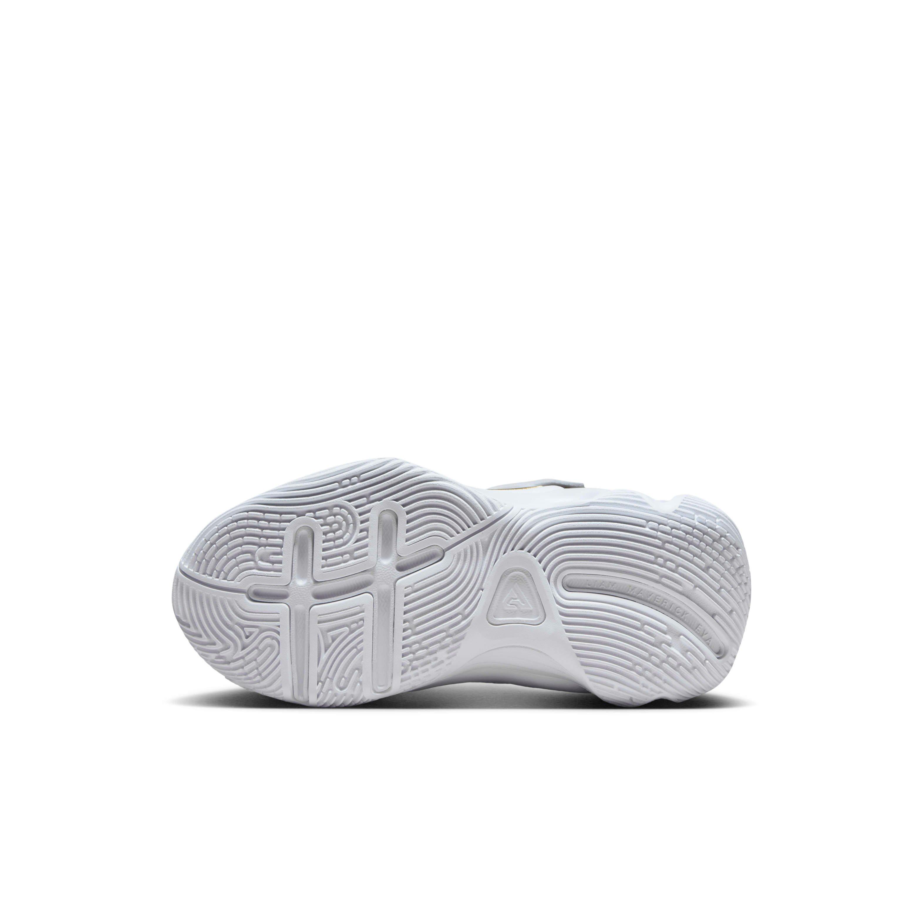 Nike Giannis Immortality 4 Preschool Boys' "White/Metallic Gold/Black" Basketball Shoe