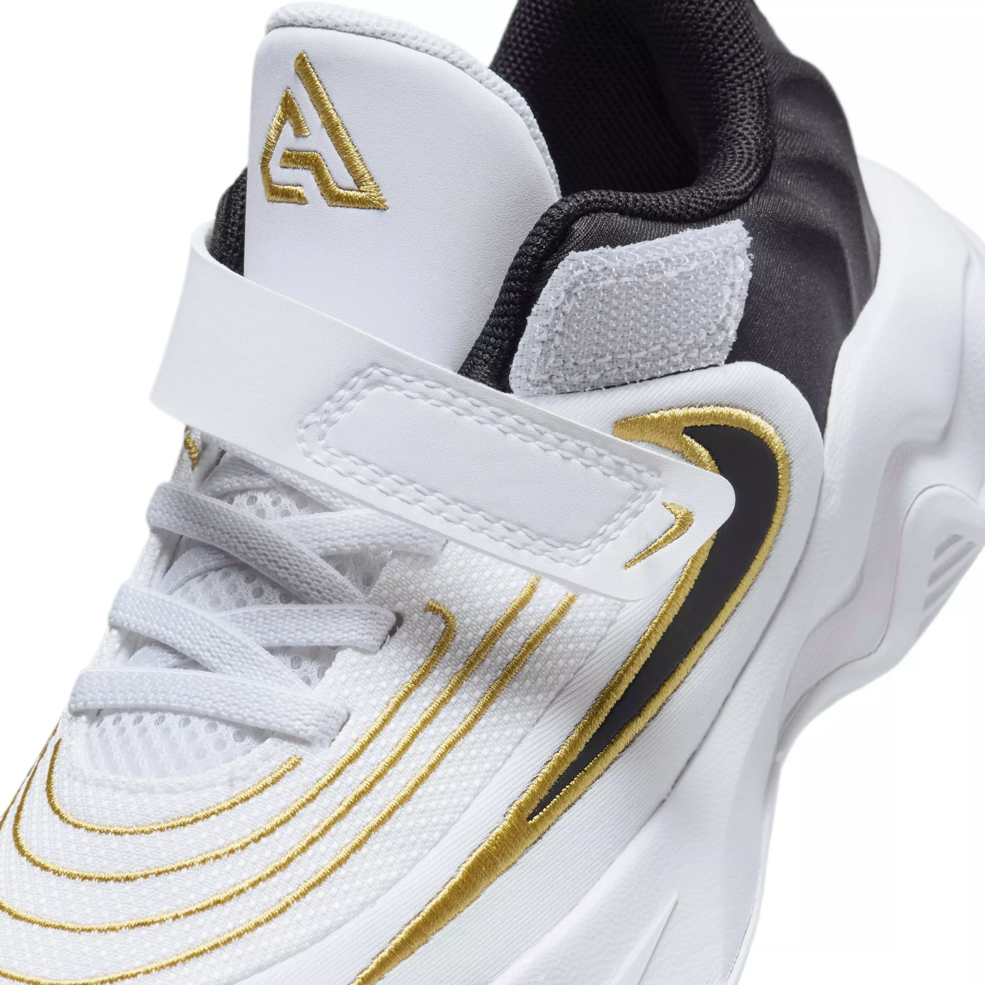 Nike Giannis Immortality 4 "White/Metallic Gold/Black" Preschool Boys' Basketball Shoe - WHITE/GOLD/BLACK