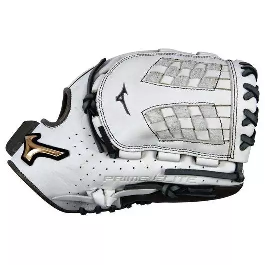 Mizuno Prime Elite 12" Pitcher/Outfield Softball Glove RHT - WHITE/GREY