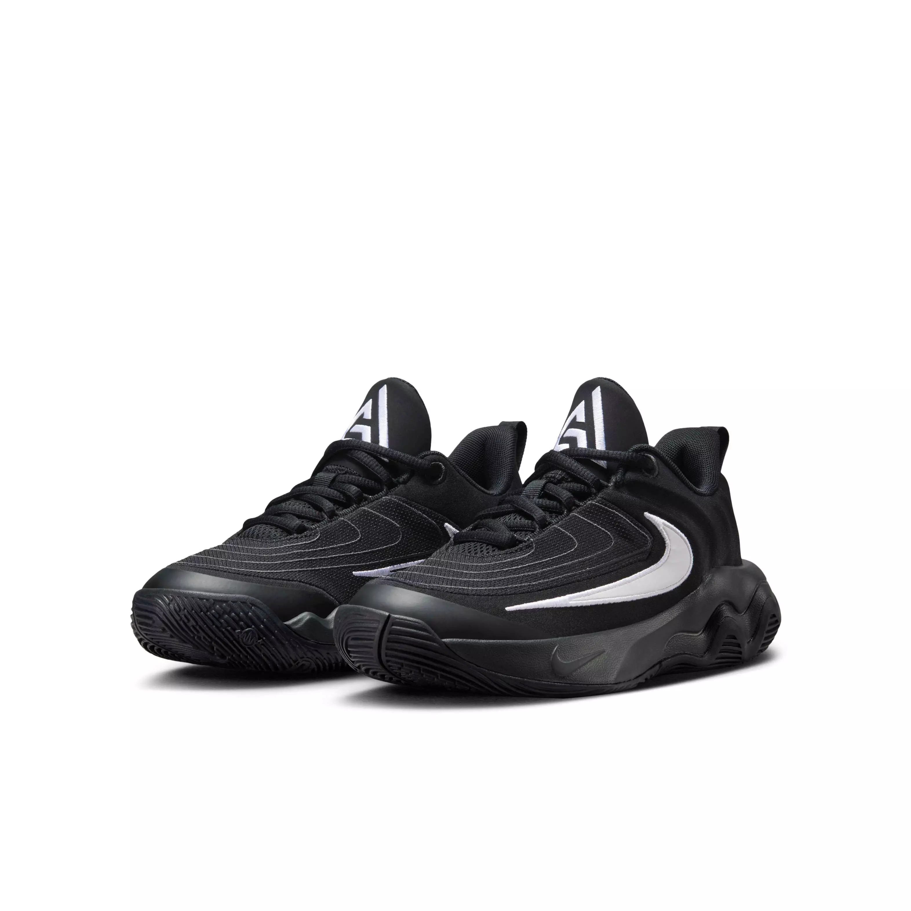 Nike Giannis Immortality 4 "Black/White/Dark Smoke Grey" Grade School Boys' Basketball Shoe - BLACK/WHITE/DK GREY