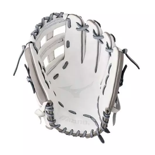 Mizuno Prime Elite 12.5" Pitcher/Outfield Softball Glove RHT - WHITE/GREY