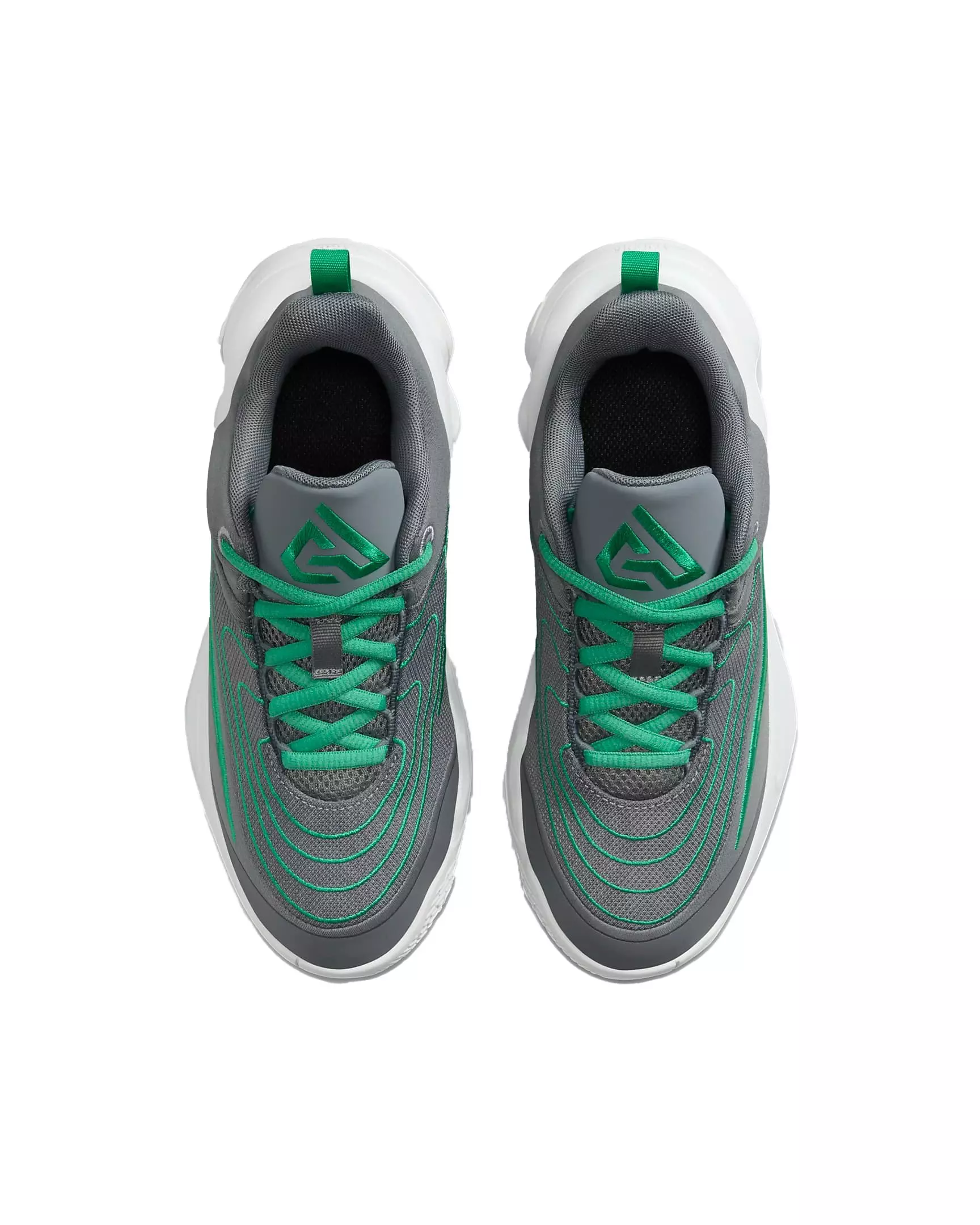 Nike Giannis Immortality 4 "Smoke Grey/Wolf Grey/Stadium Green" Grade School Boys' Basketball Shoe - GREY/GREEN