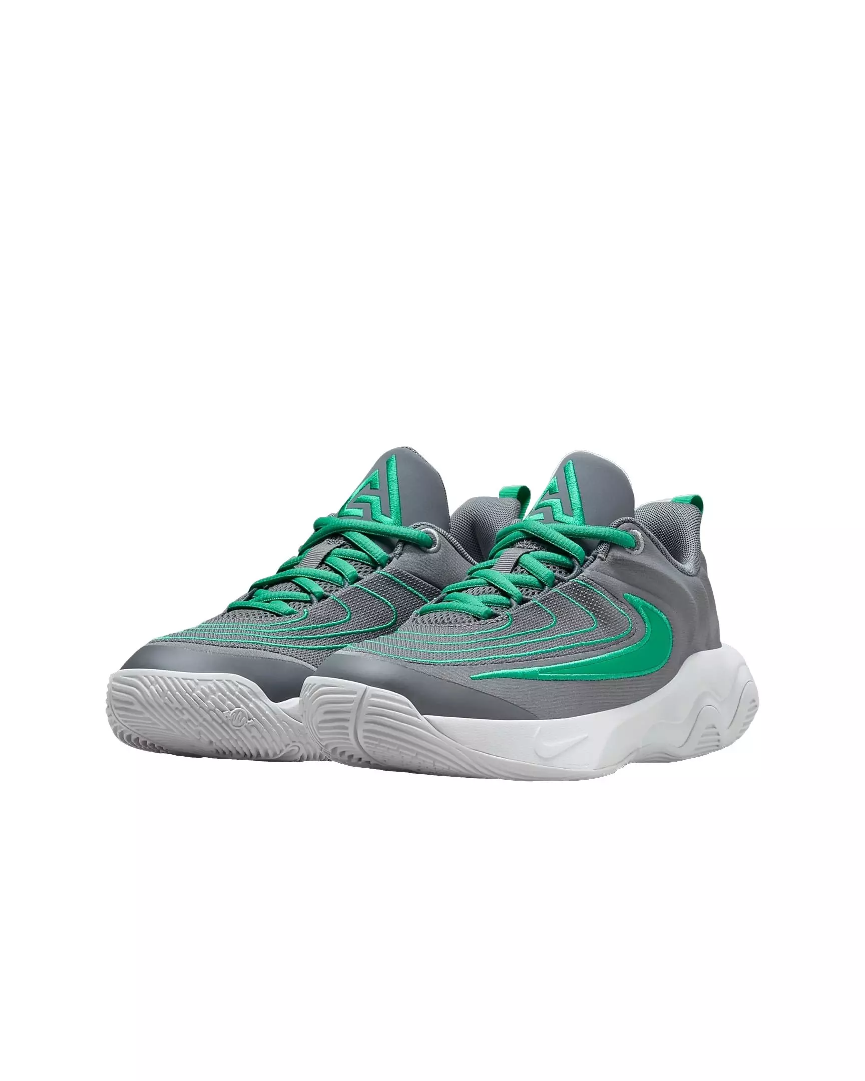 Nike Giannis Immortality 4 "Smoke Grey/Wolf Grey/Stadium Green" Grade School Boys' Basketball Shoe - GREY/GREEN