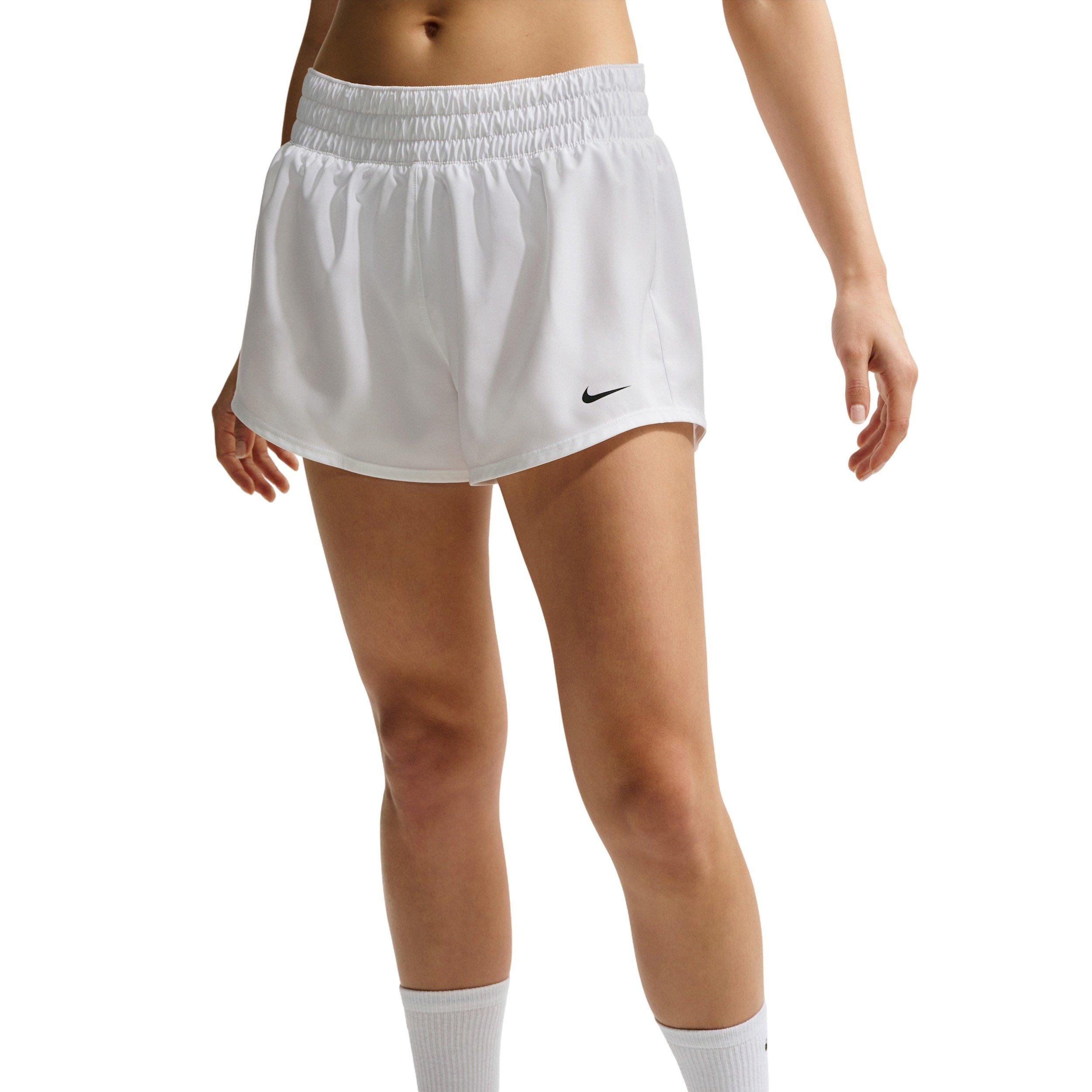Nike Women's One Dri-FIT Mid-Rise 3" Brief-Lined Shorts - White - WHITE Thumbnail View 1