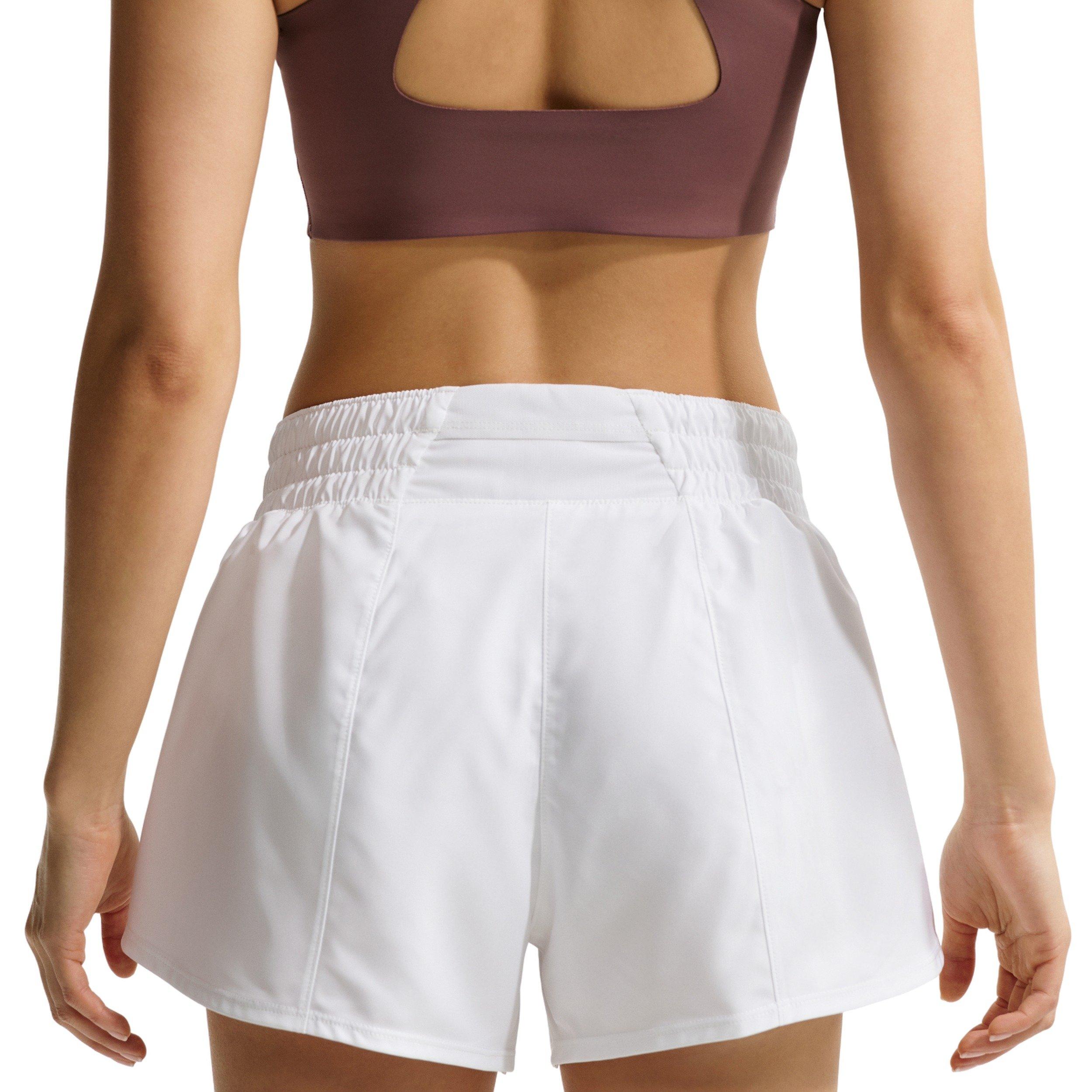 Nike Women's One Dri-FIT Mid-Rise 3" Brief-Lined Shorts - White - WHITE Thumbnail View 2
