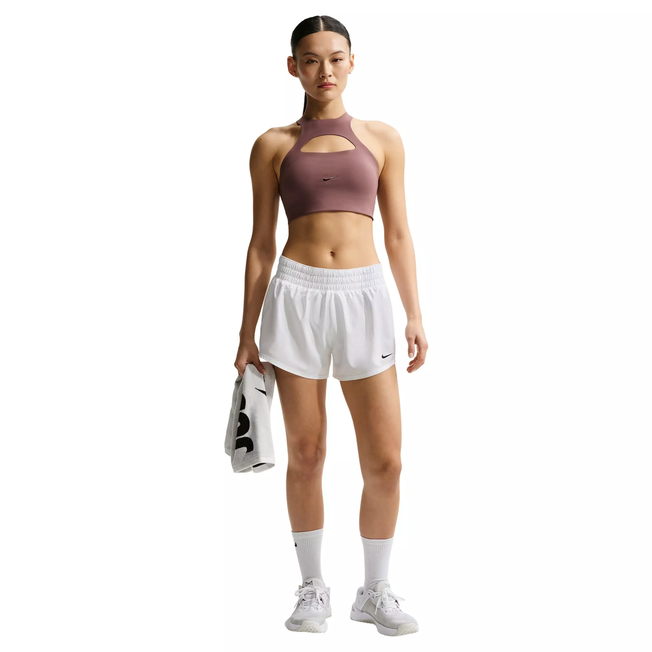 Nike Women's One Dri-FIT Mid-Rise 3" Brief-Lined Shorts - White - WHITE
