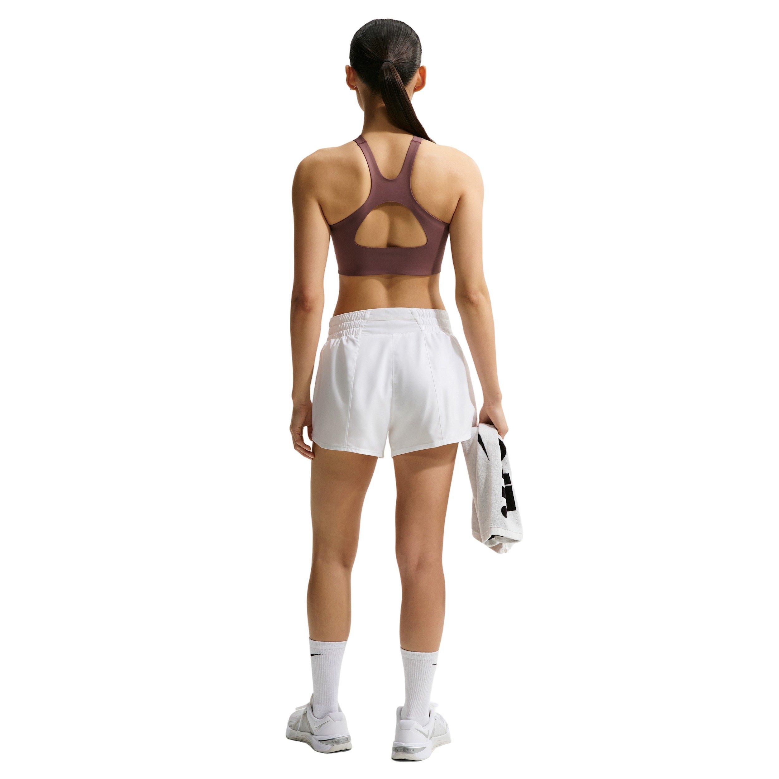 Nike Women's One Dri-FIT Mid-Rise 3" Brief-Lined Shorts - White - WHITE Thumbnail View 5