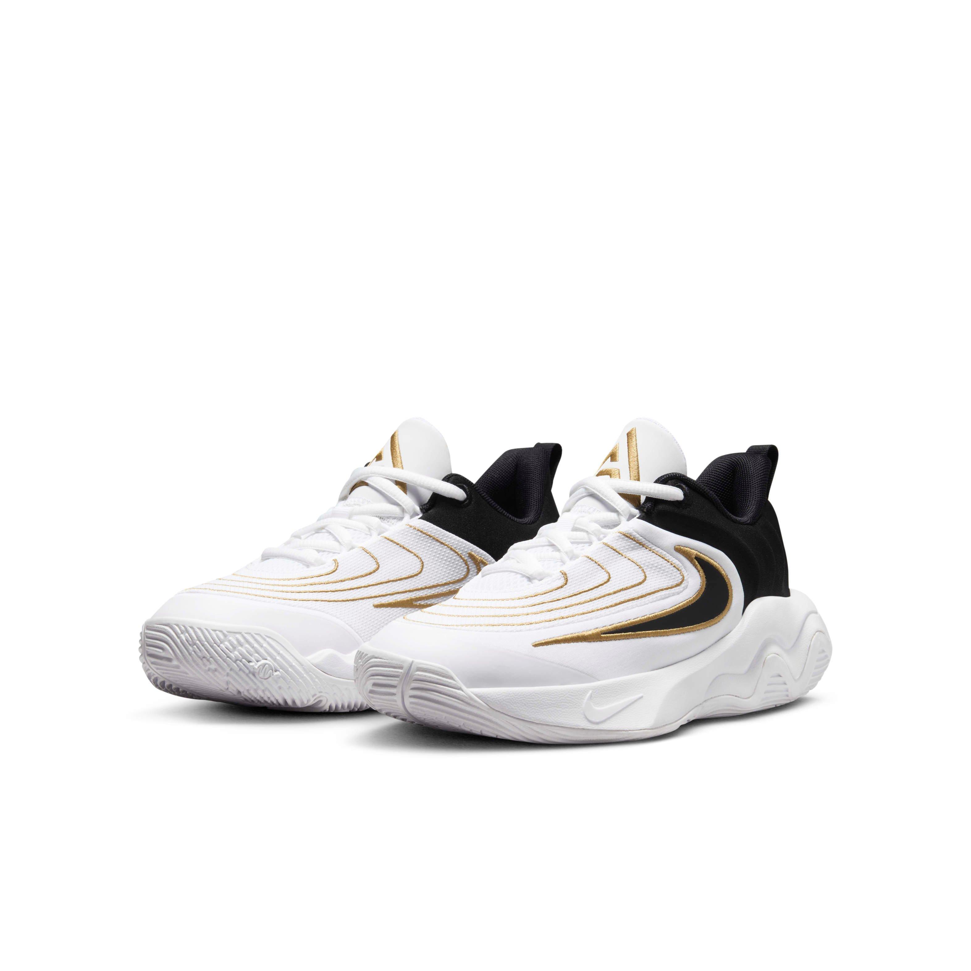 Nike Giannis Immortality 4 Grade School Boys' "White/Metallic Gold/Black" Basketball Shoe