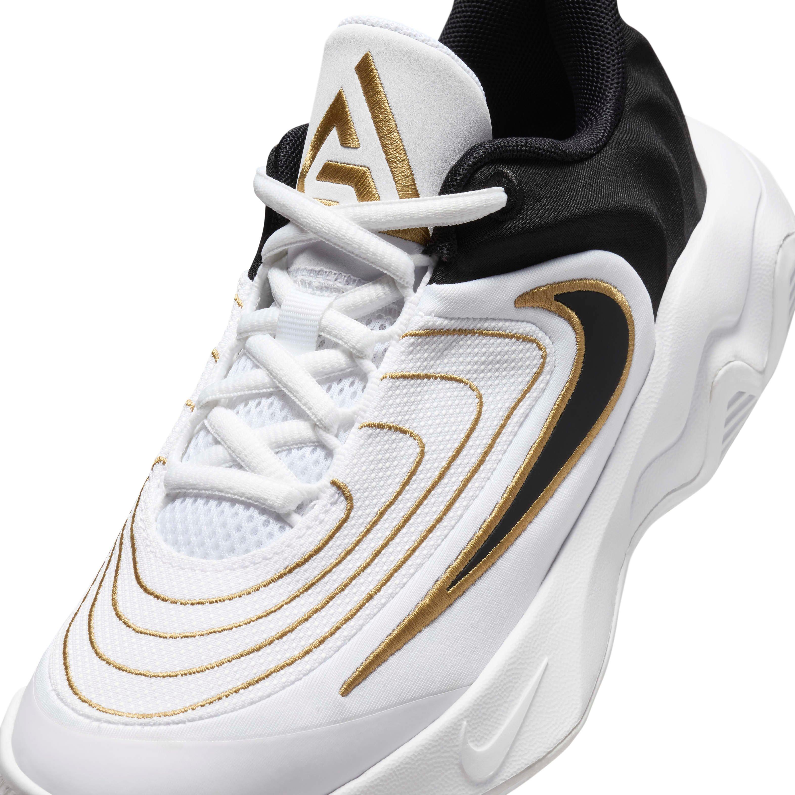 Nike Giannis Immortality 4 Grade School Boys' "White/Metallic Gold/Black" Basketball Shoe