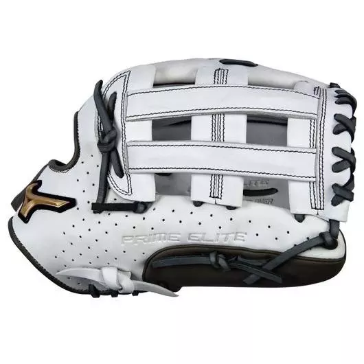 Mizuno Prime Elite 13" Outfield Softball Glove RHT - WHITE/GREY