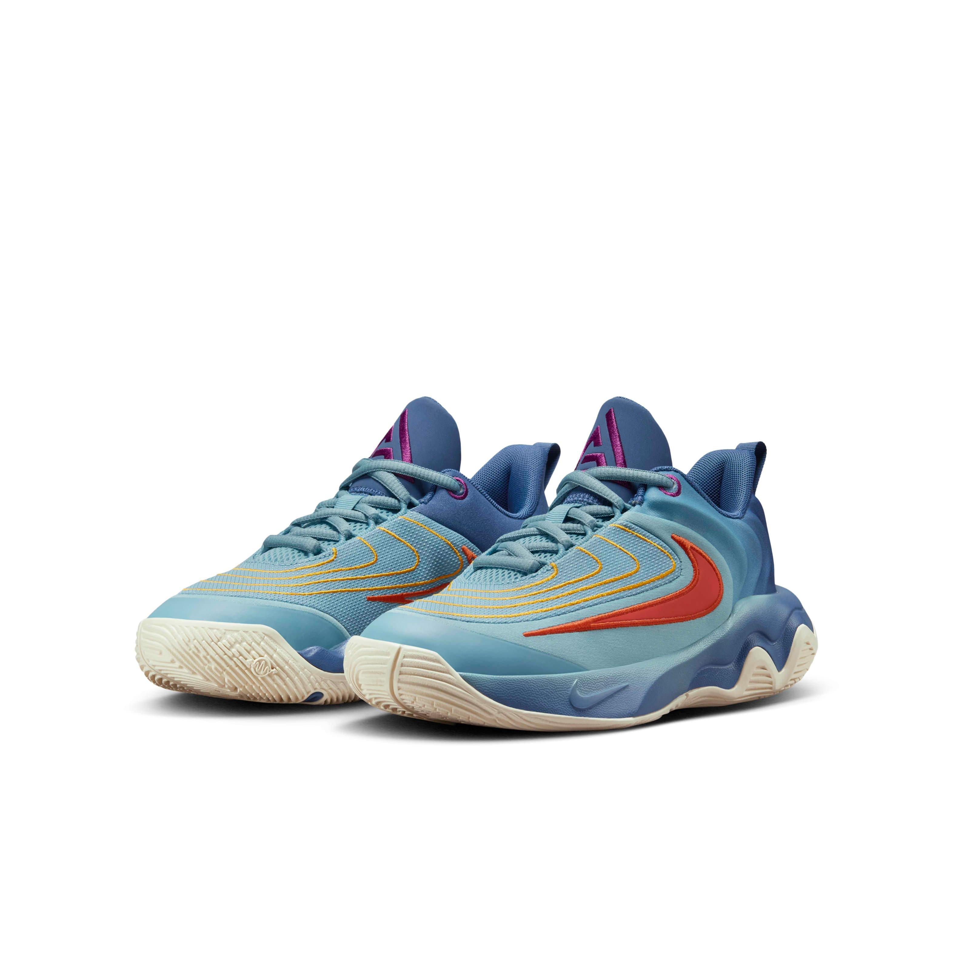 Nike Giannis Immortality 4 Grade School Boys' "Denim Turquoise/Navy/Gold/Clay" Basketball Shoe