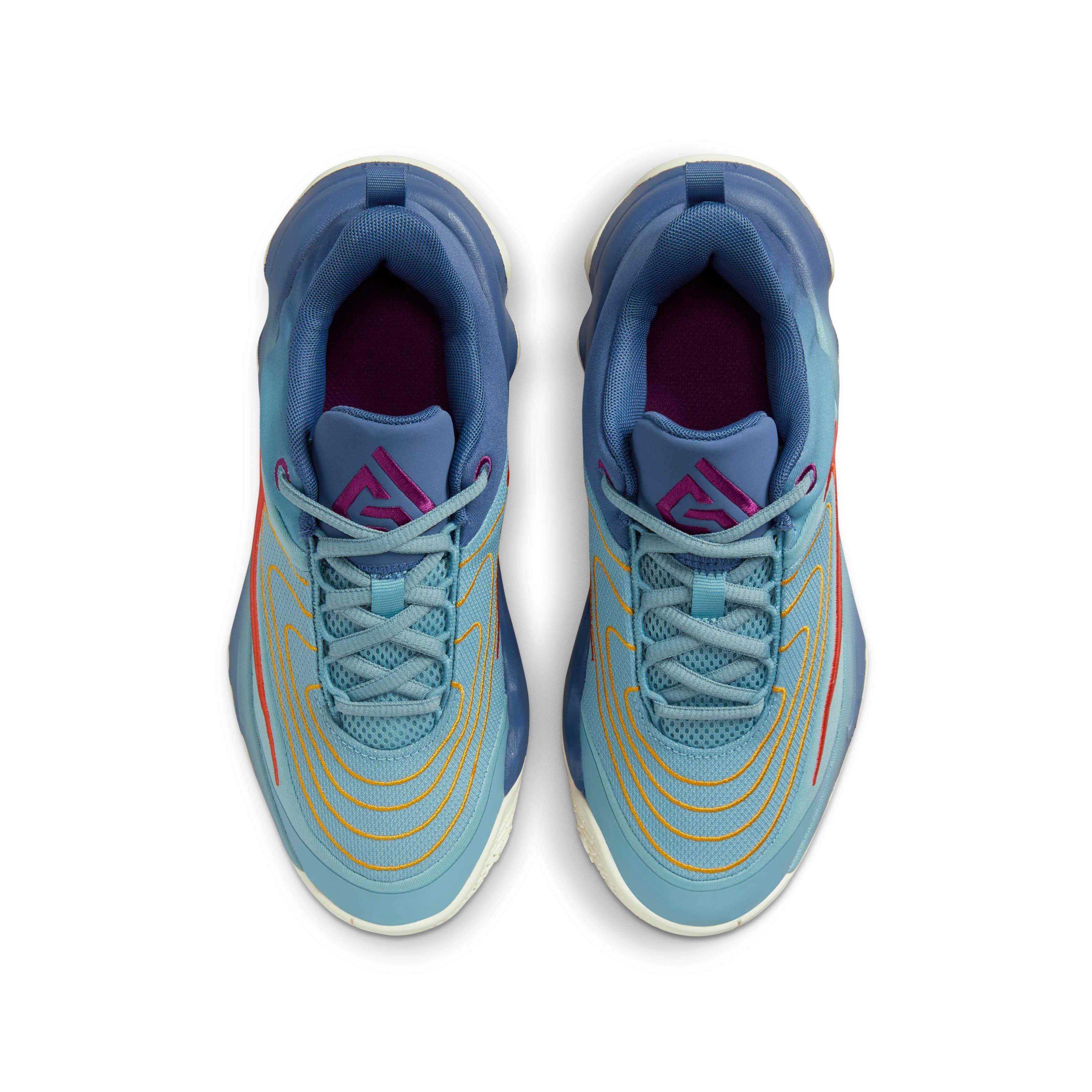 Nike Giannis Immortality 4 Grade School Boys' "Denim Turquoise/Navy/Gold/Clay" Basketball Shoe