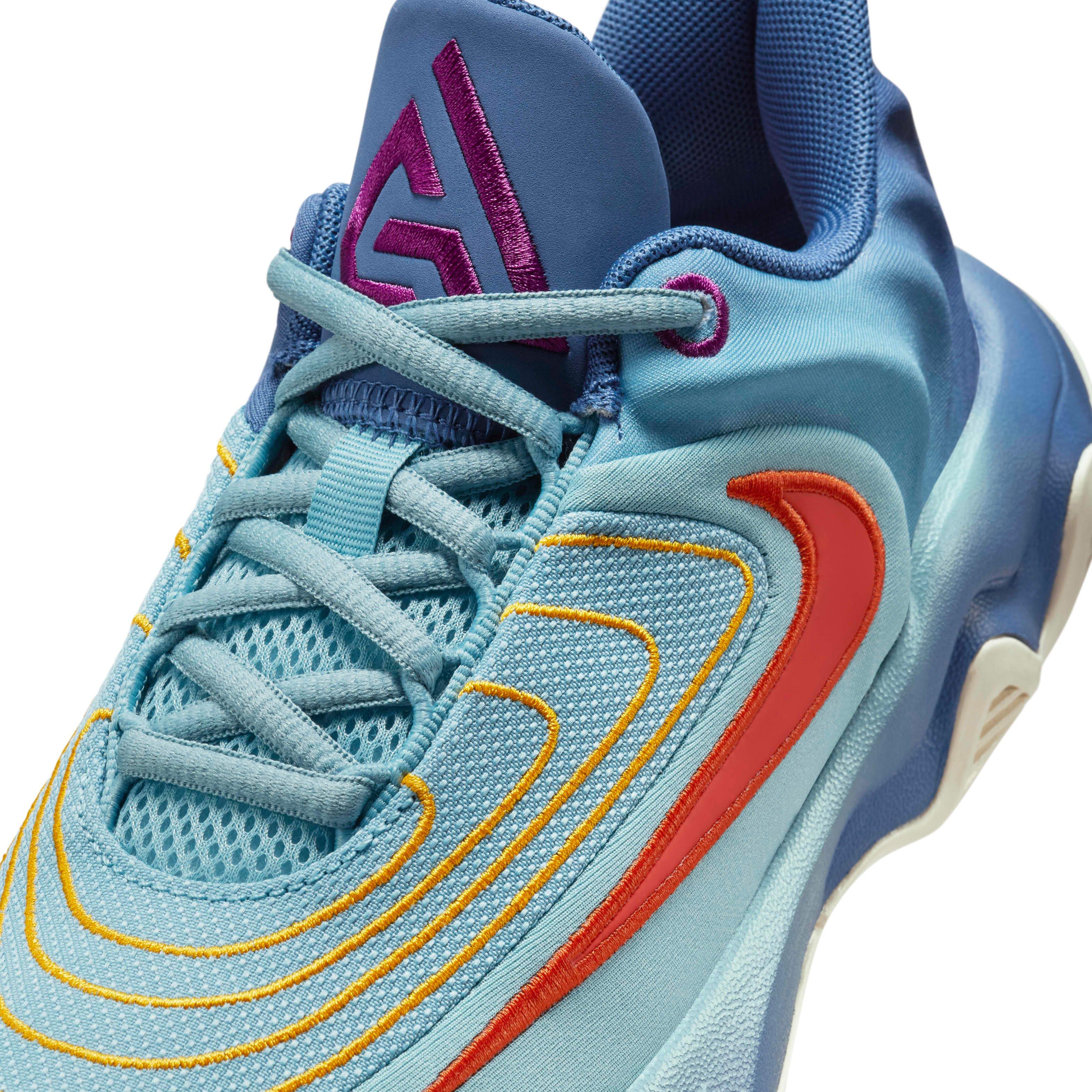 Nike Giannis Immortality 4 Grade School Boys' "Denim Turquoise/Navy/Gold/Clay" Basketball Shoe